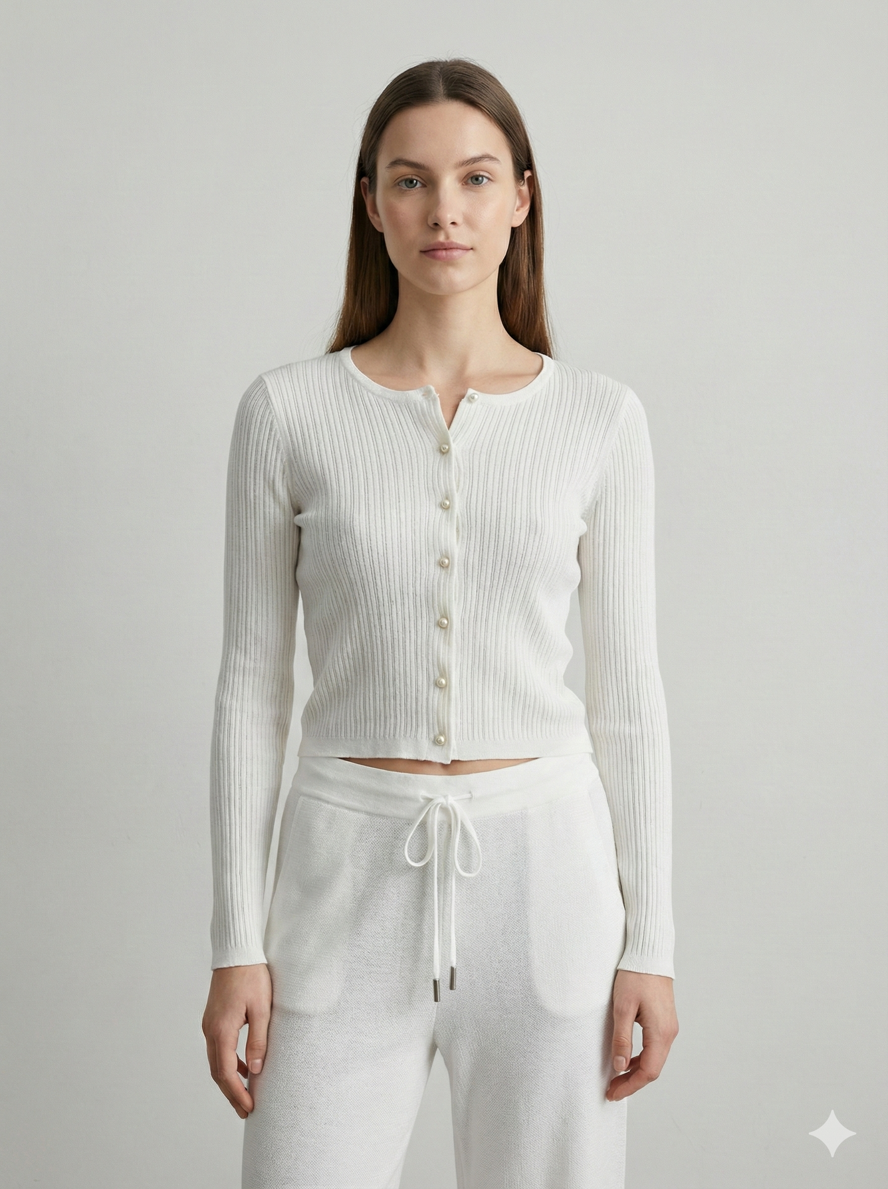 Pearl button cardigan A8911