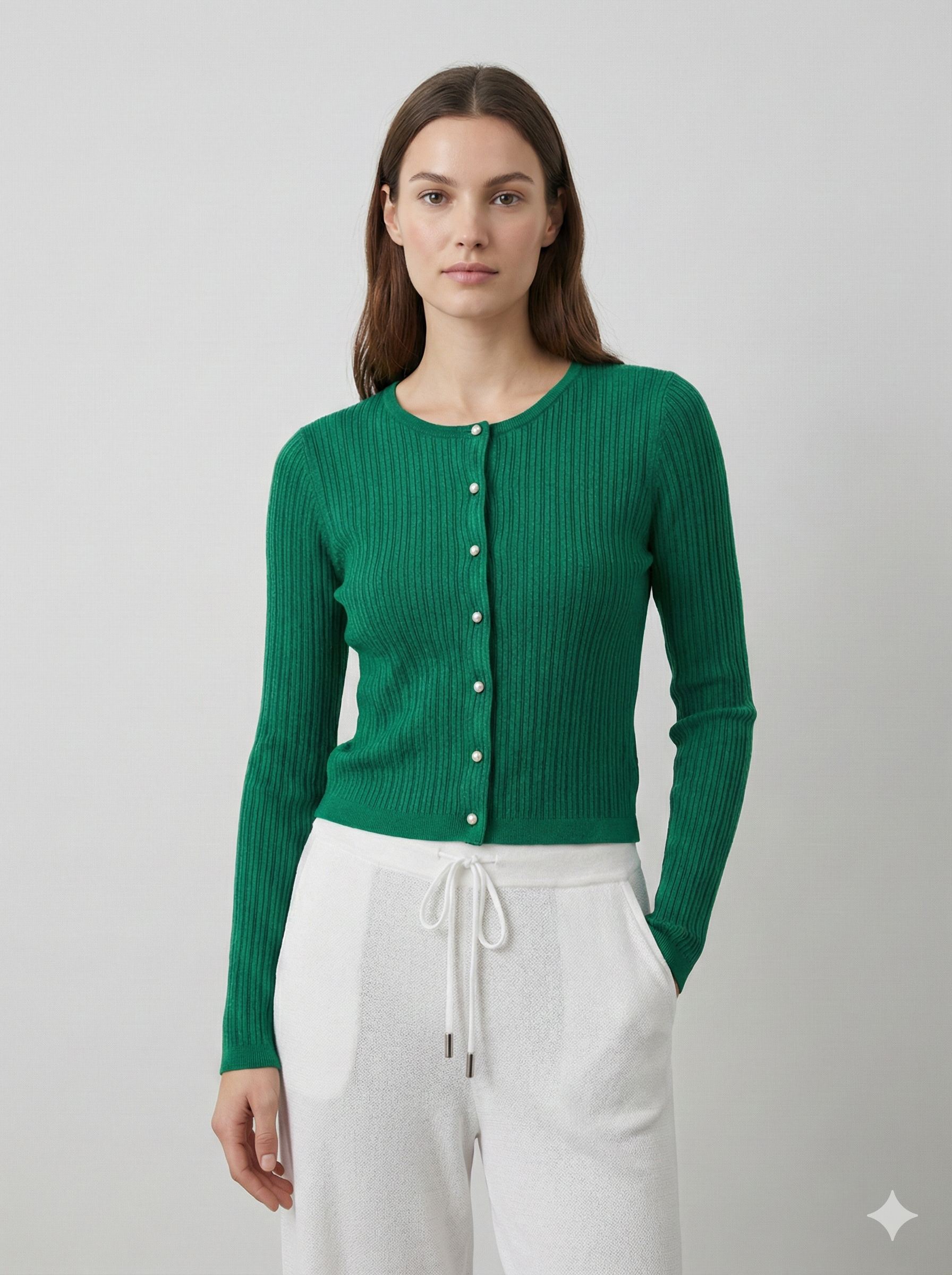 Pearl button cardigan A8911