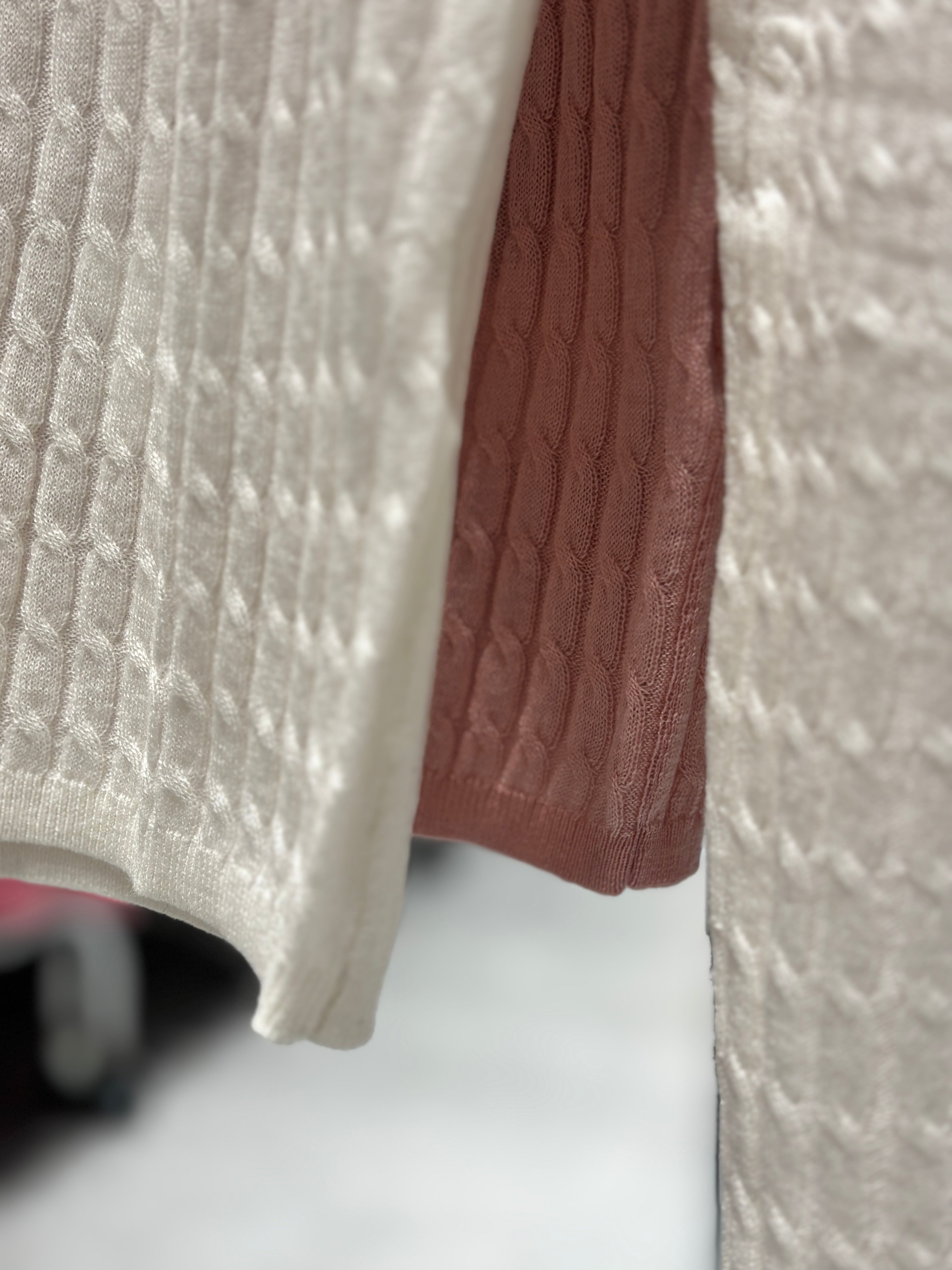 3D seamless Long-sleeved crew neck sweater with twisted rope style, 33% wool.A8655 (Copy)