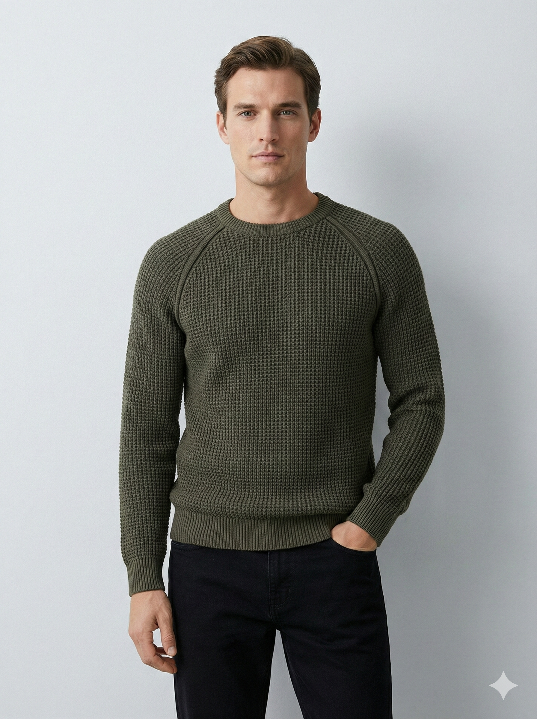 crew-neck cotton men sweater H013