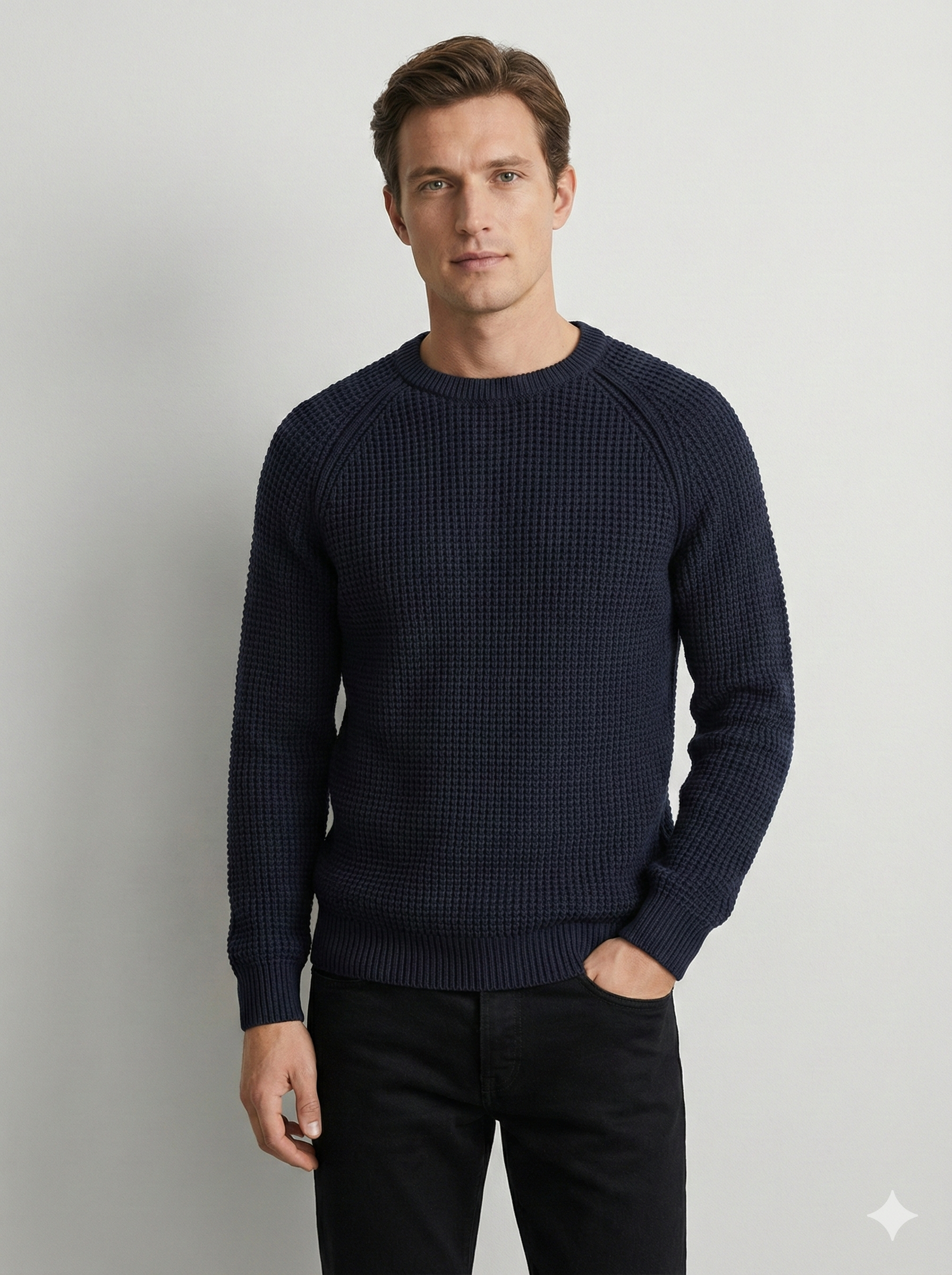 crew-neck cotton men sweater H013