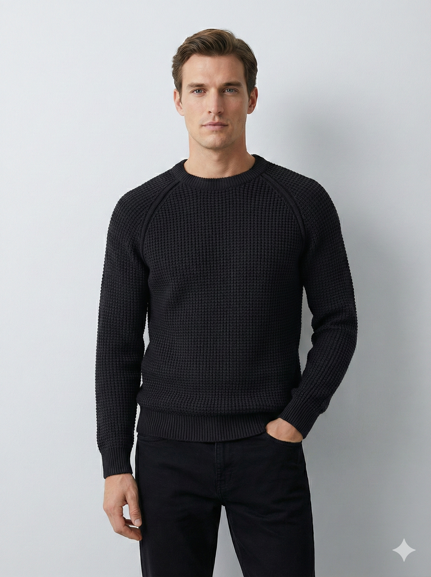 crew-neck cotton men sweater H013