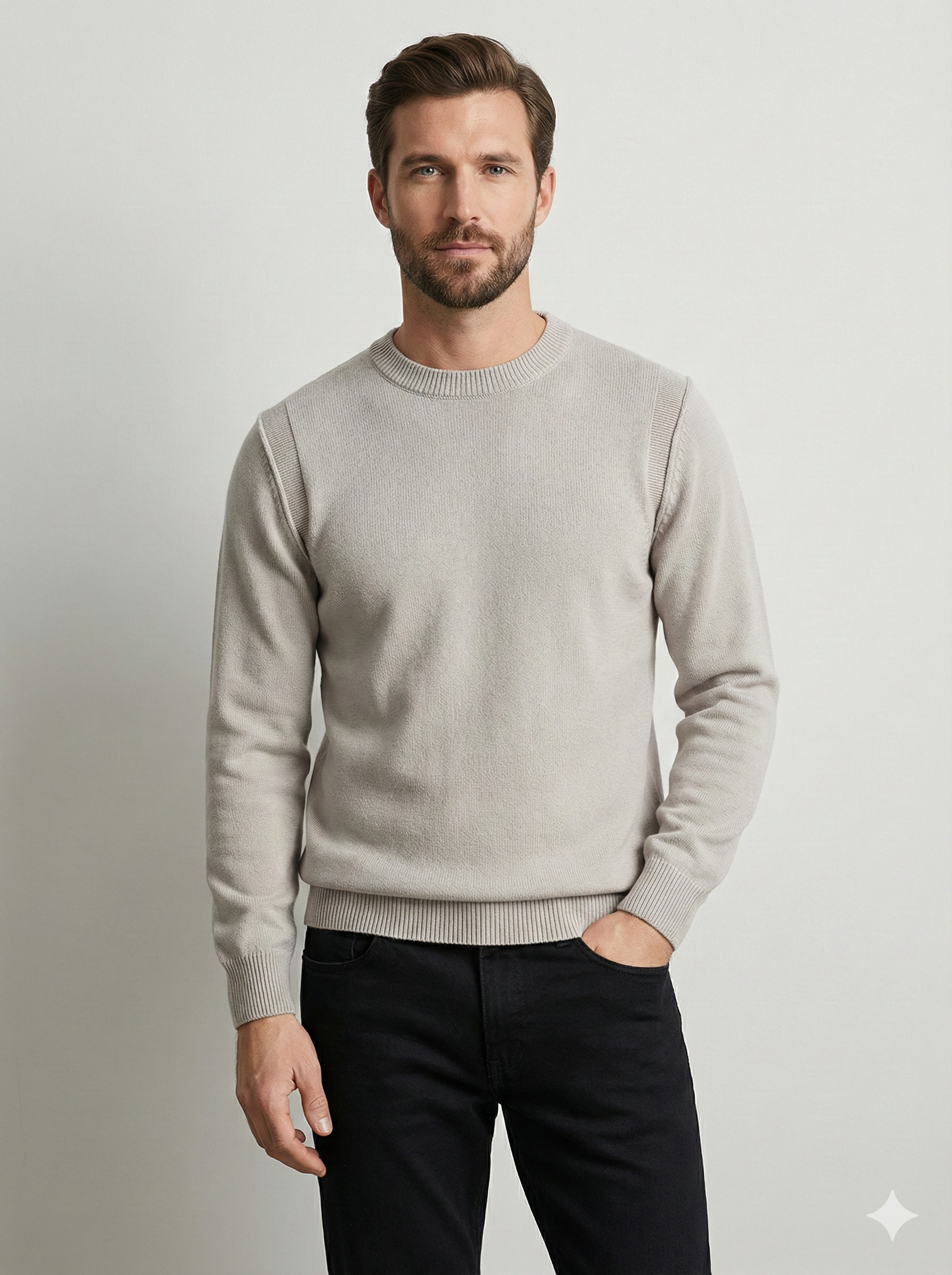 crew-neck cotton men sweater H046