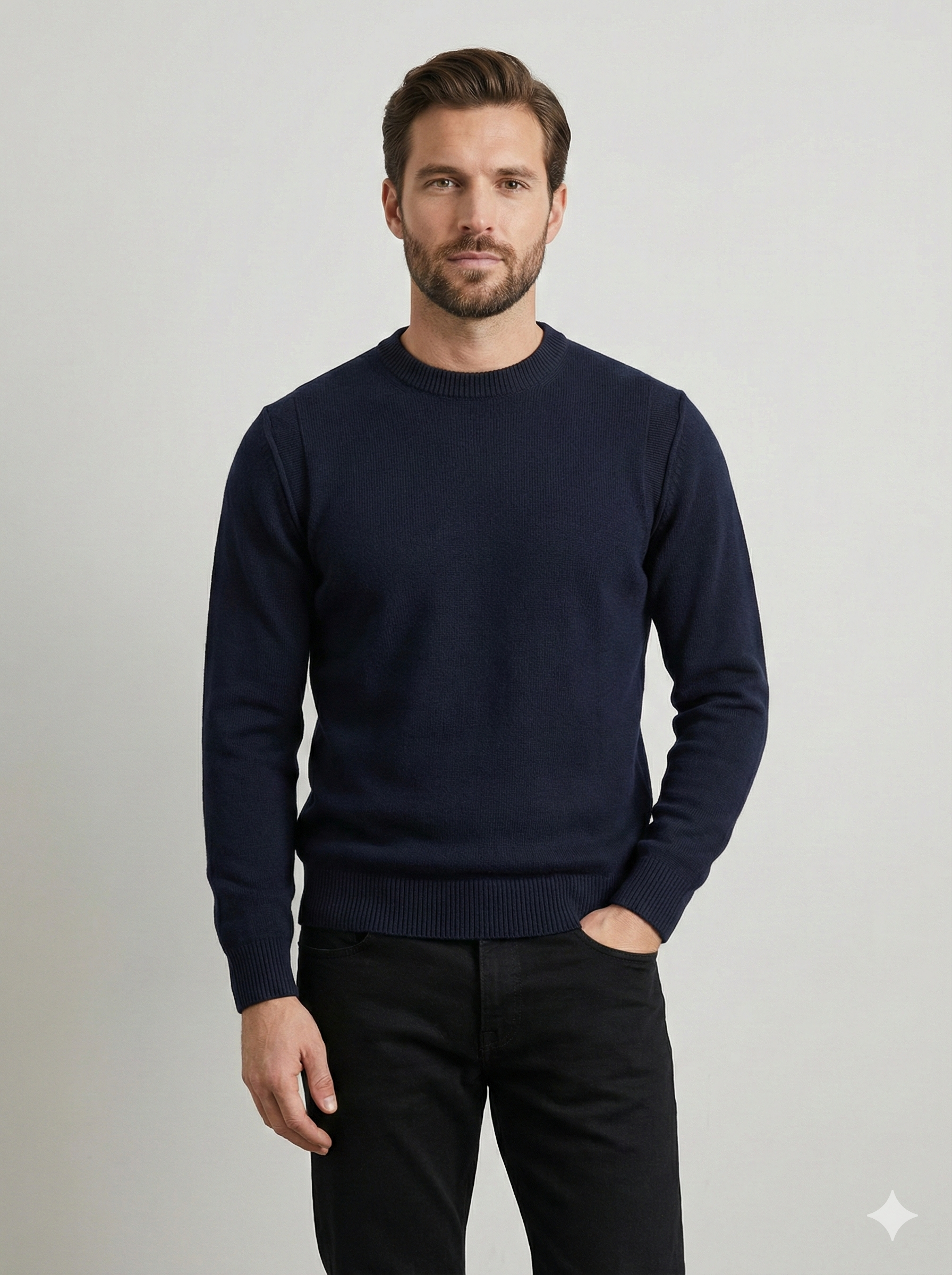 crew-neck cotton men sweater H046