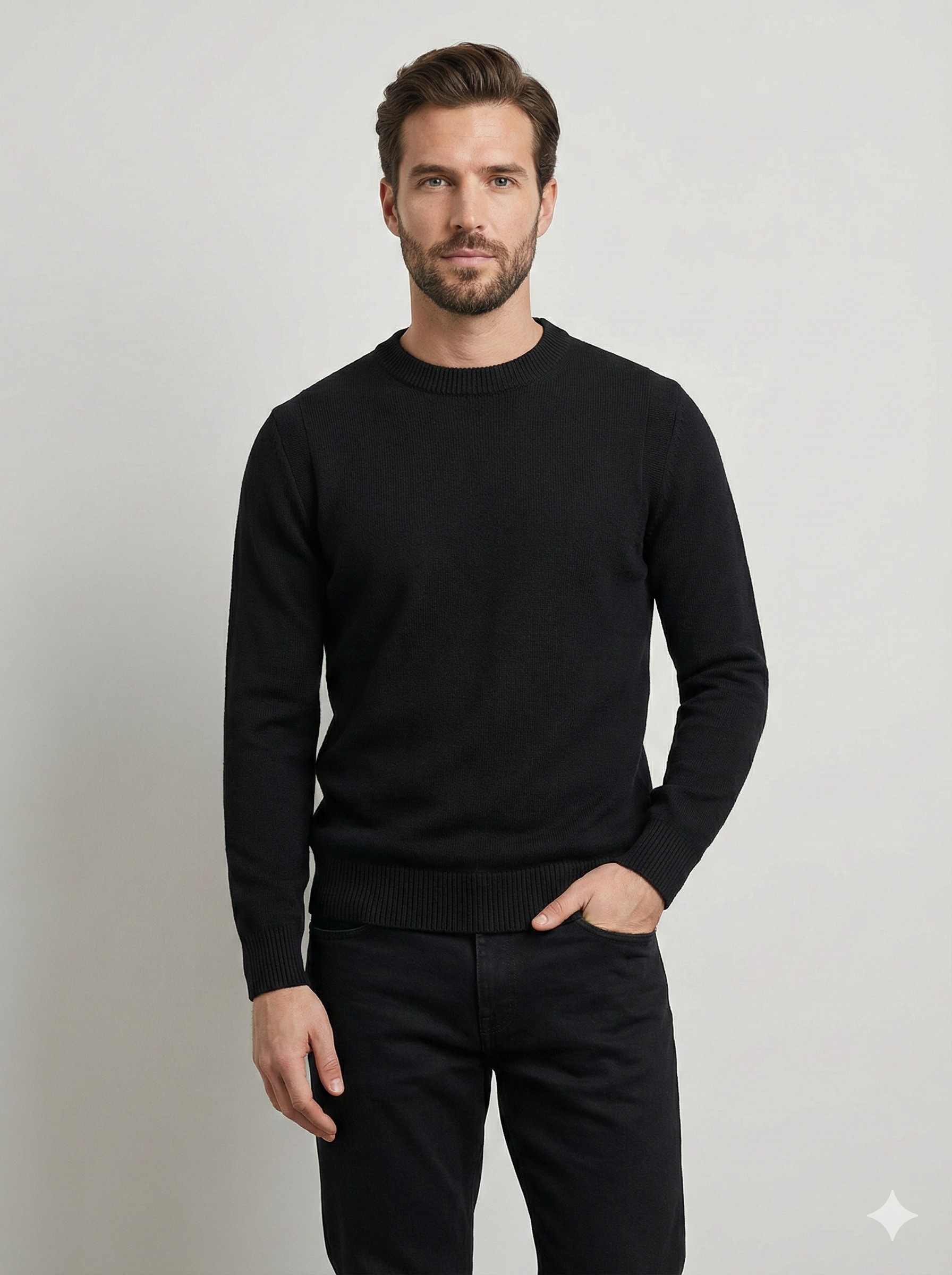 crew-neck cotton men sweater H046