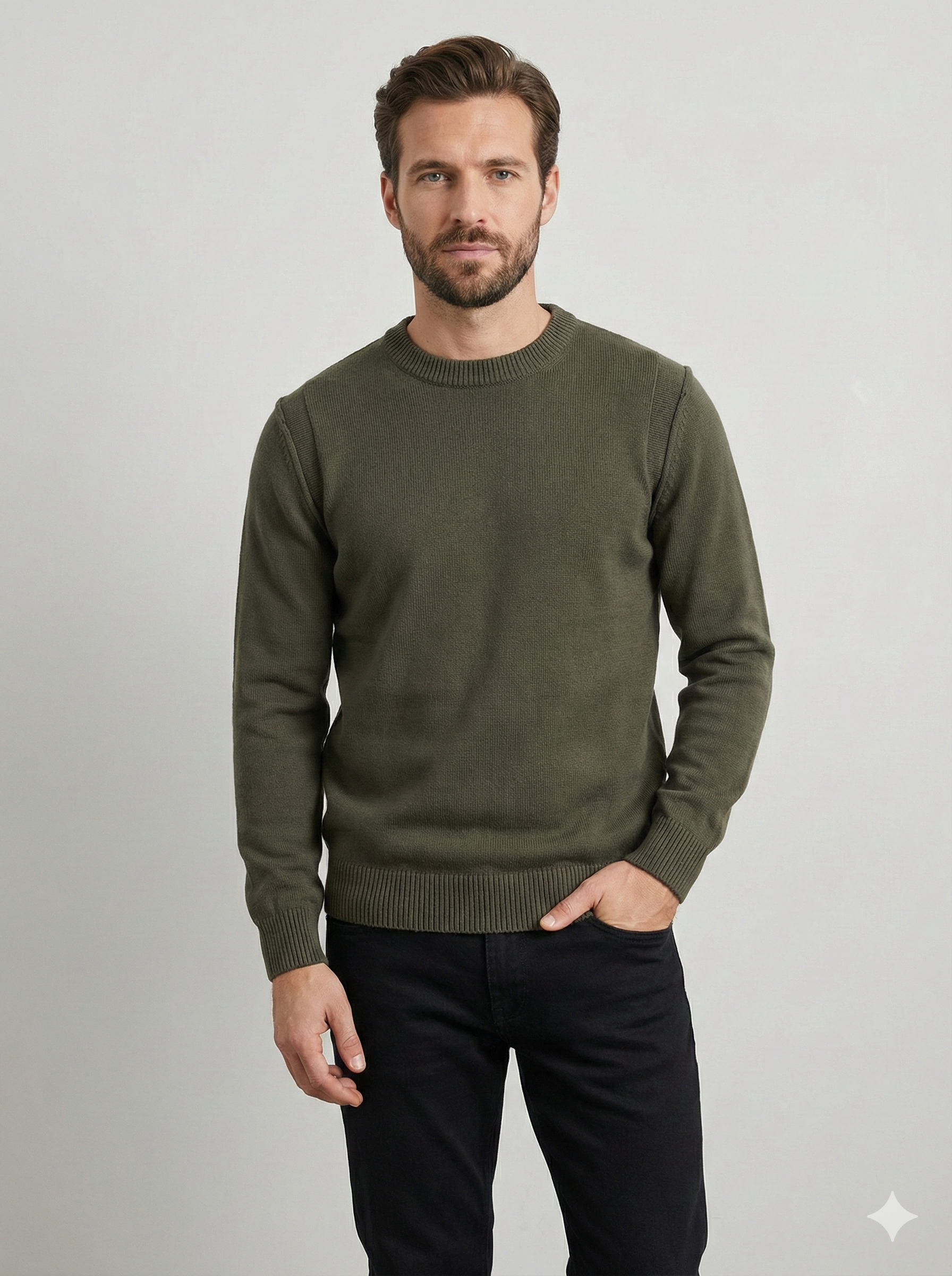 crew-neck cotton men sweater H046