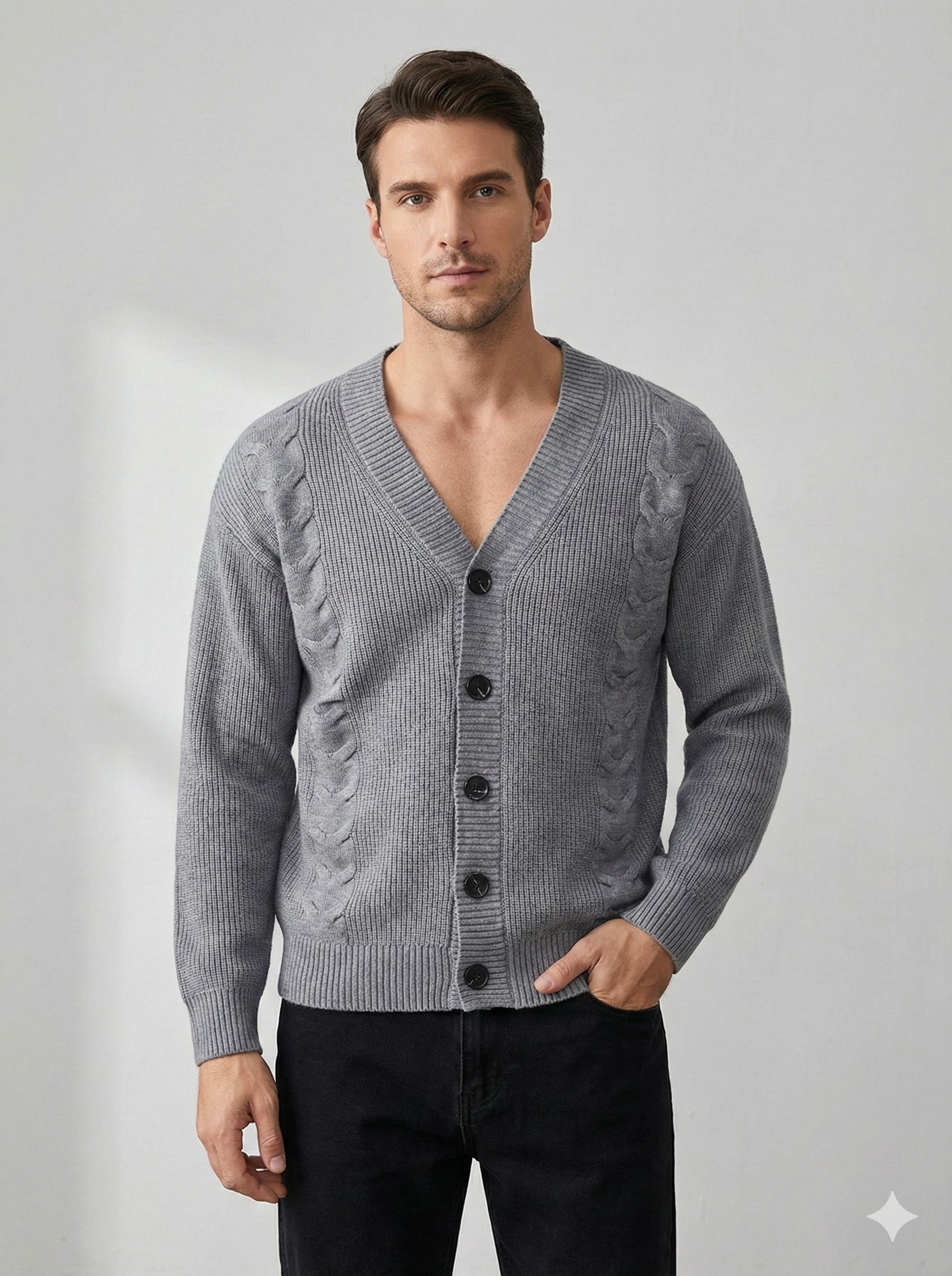 Men's button cardigan Sweater H017
