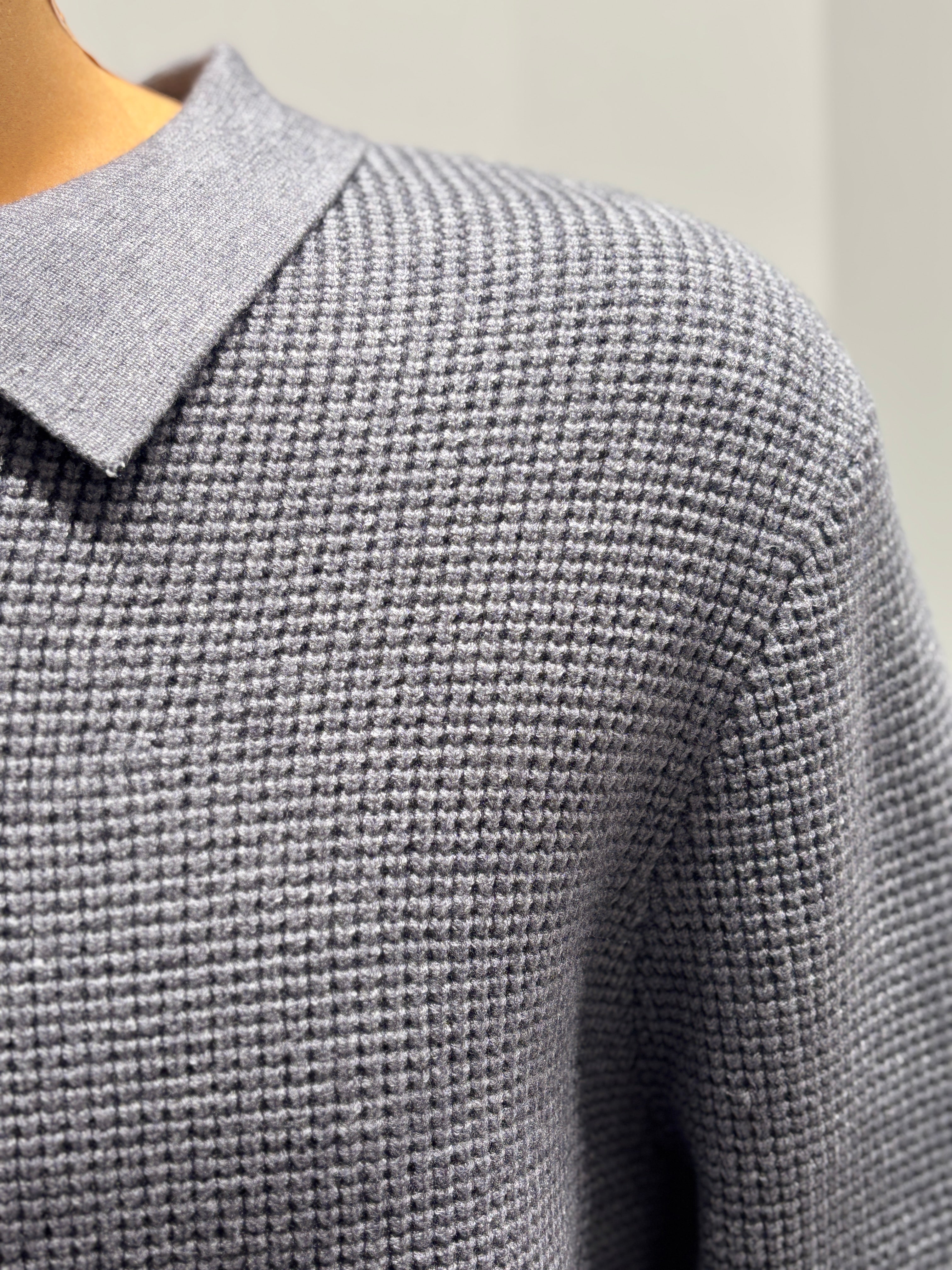 Men's Lapel Jacquard Sweater H016