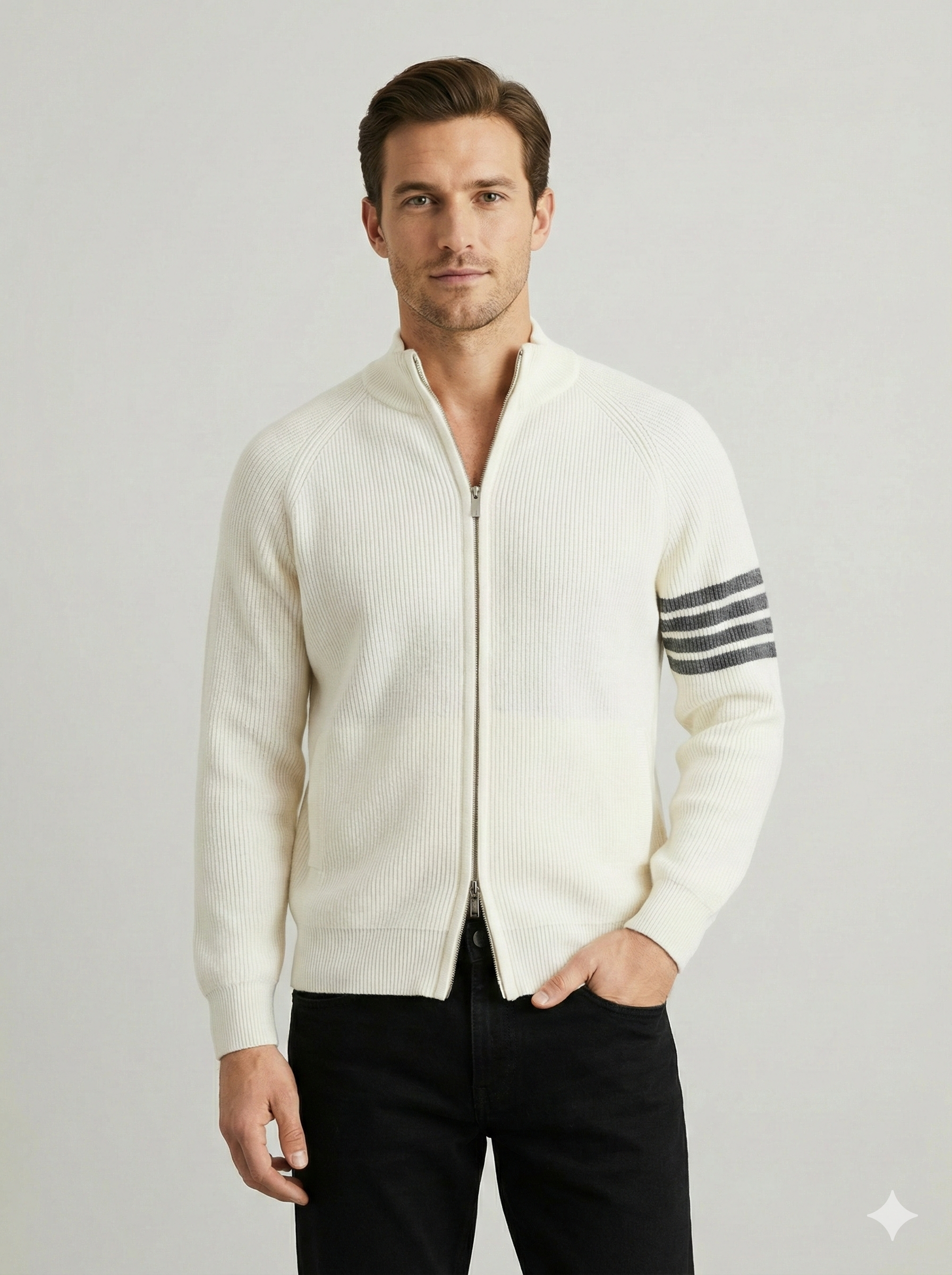 Men's Zipper Cardigan Sweater H020