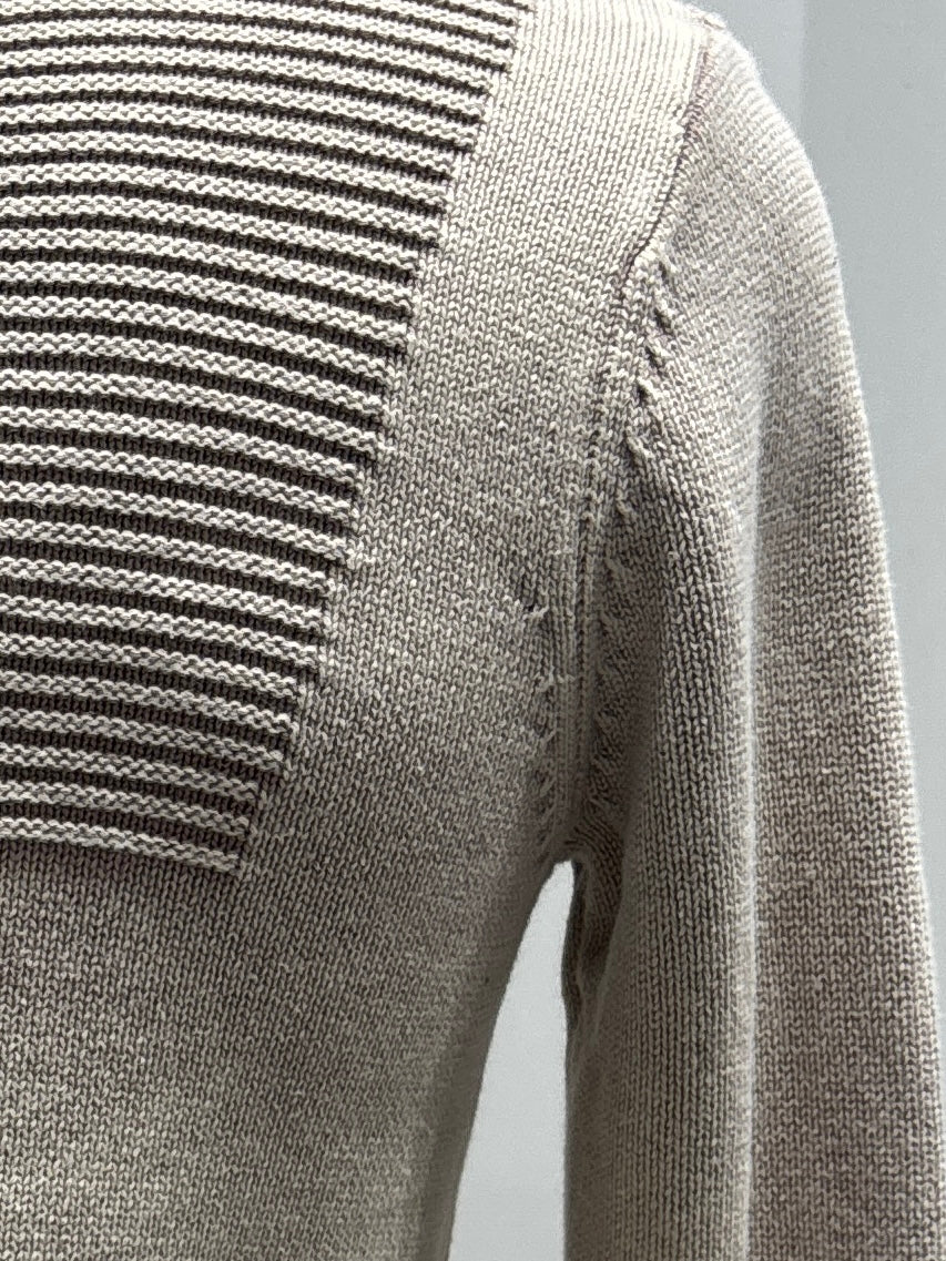 Stone wash jacquard zipper sweater H001