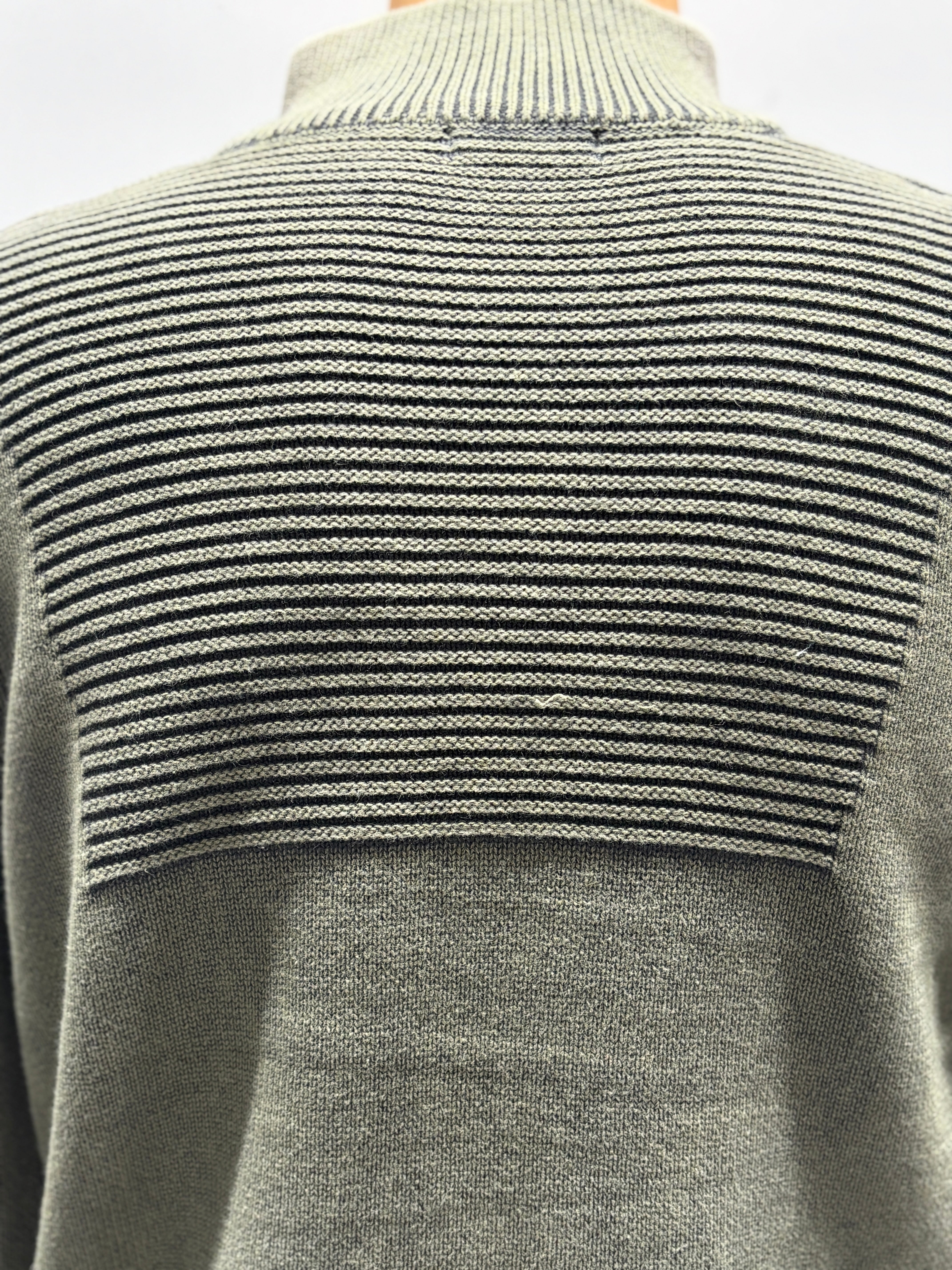 Stone wash jacquard zipper sweater H001