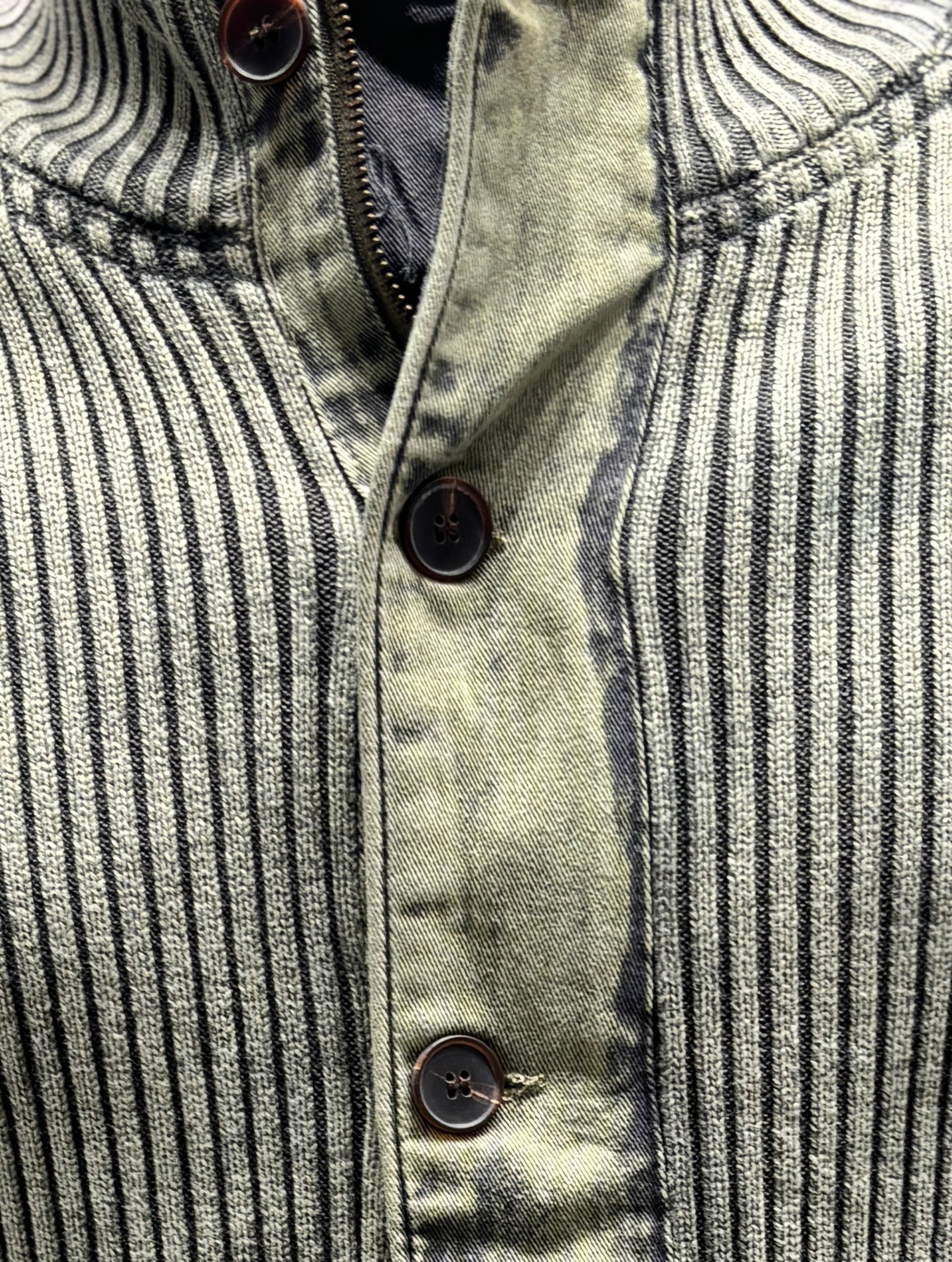 Stone wash Buttons and zippers sweater H002