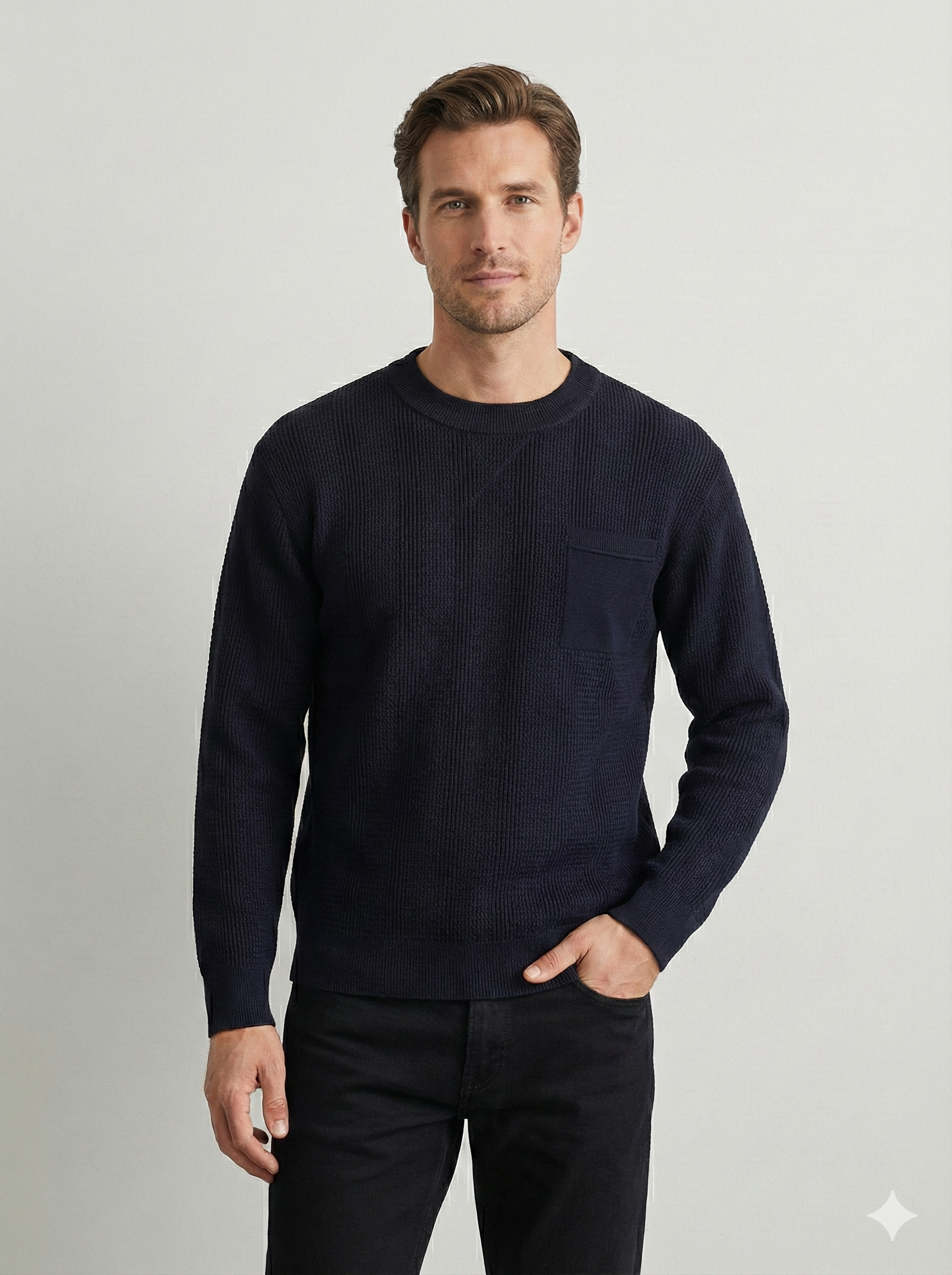 Men's fake pocket Sweater H026