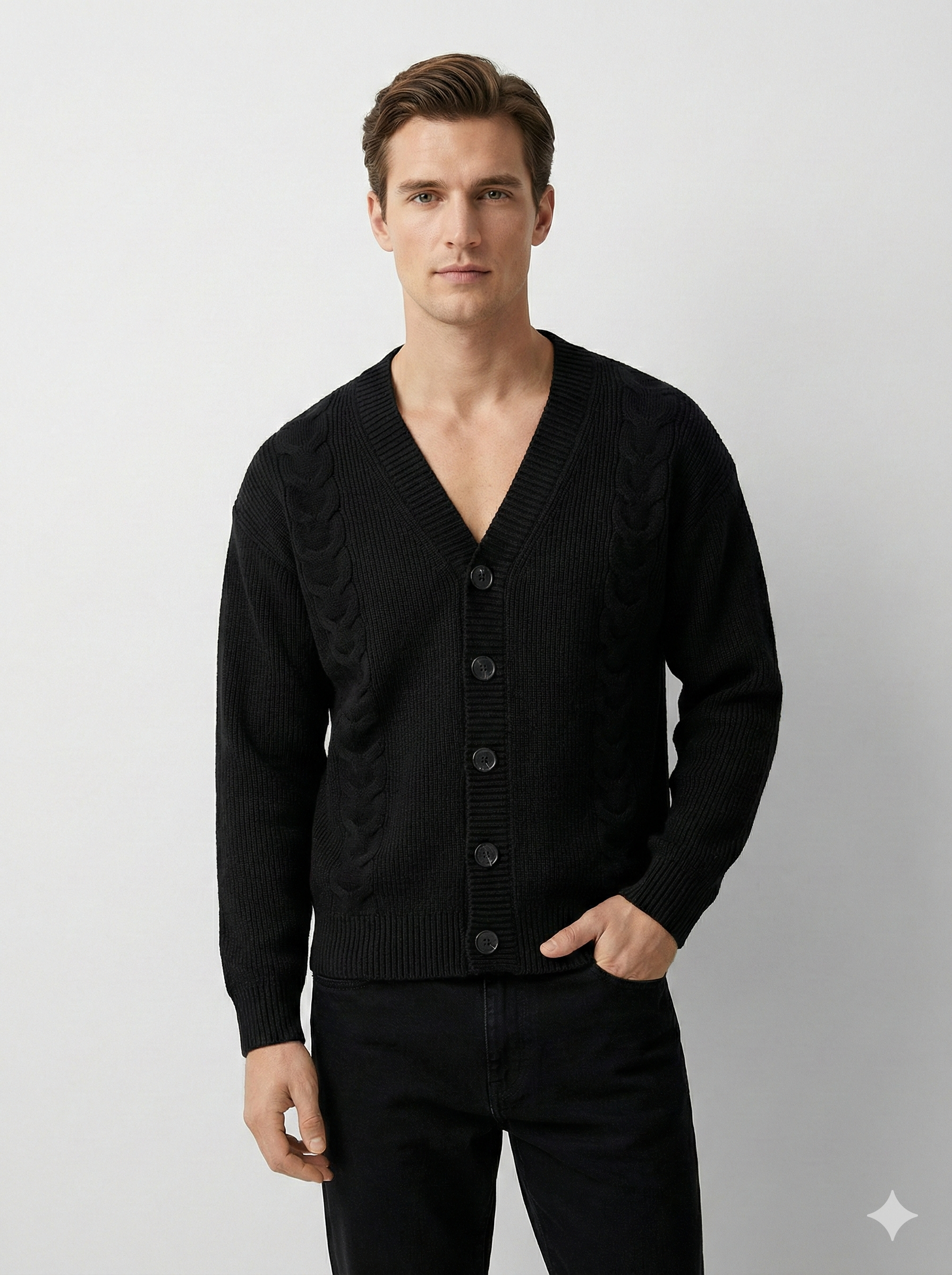 Men's button cardigan Sweater H017