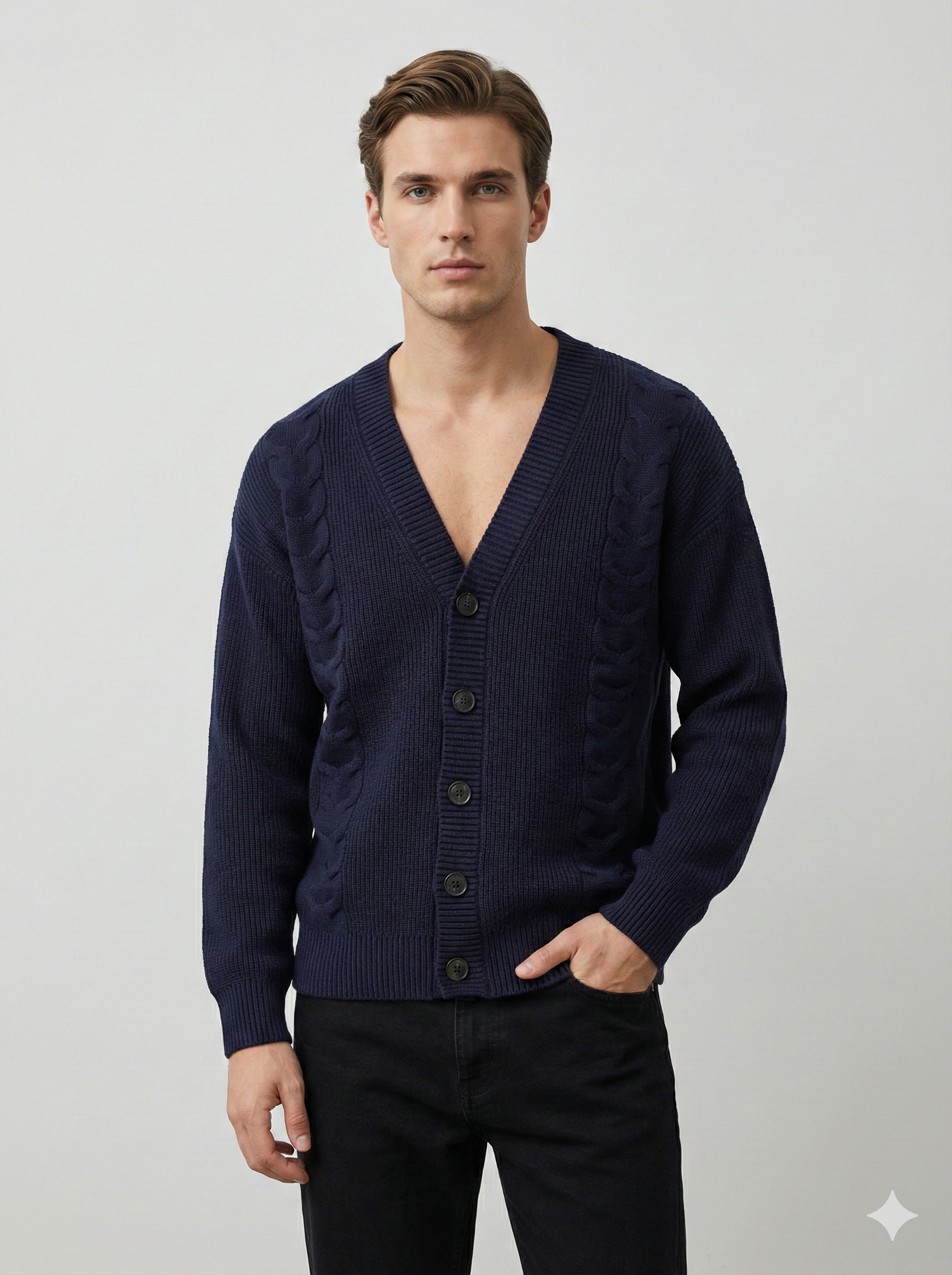 Men's button cardigan Sweater H017