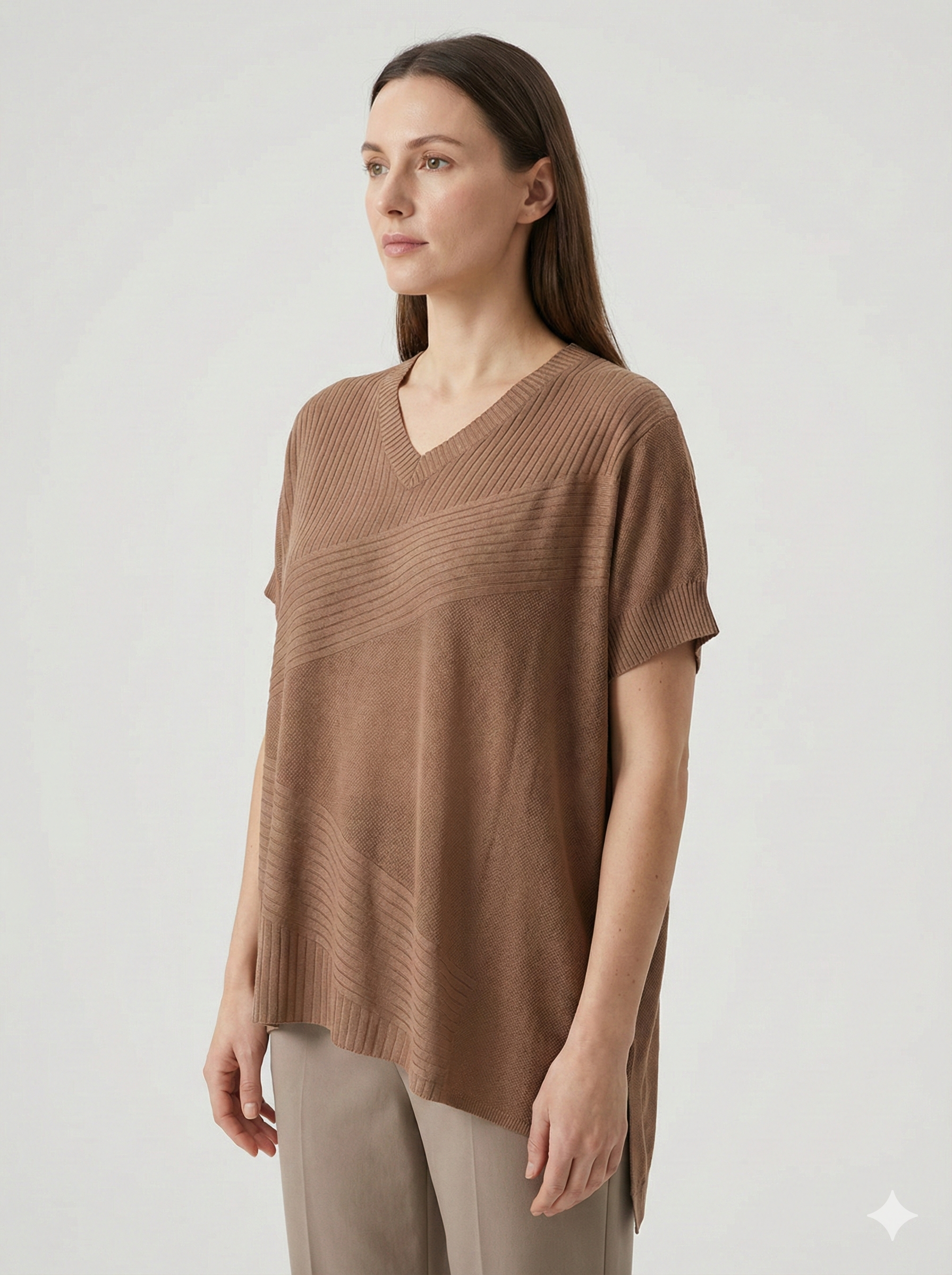 Spring/Summer V-neck Short-sleeved Women's Sweater H6801