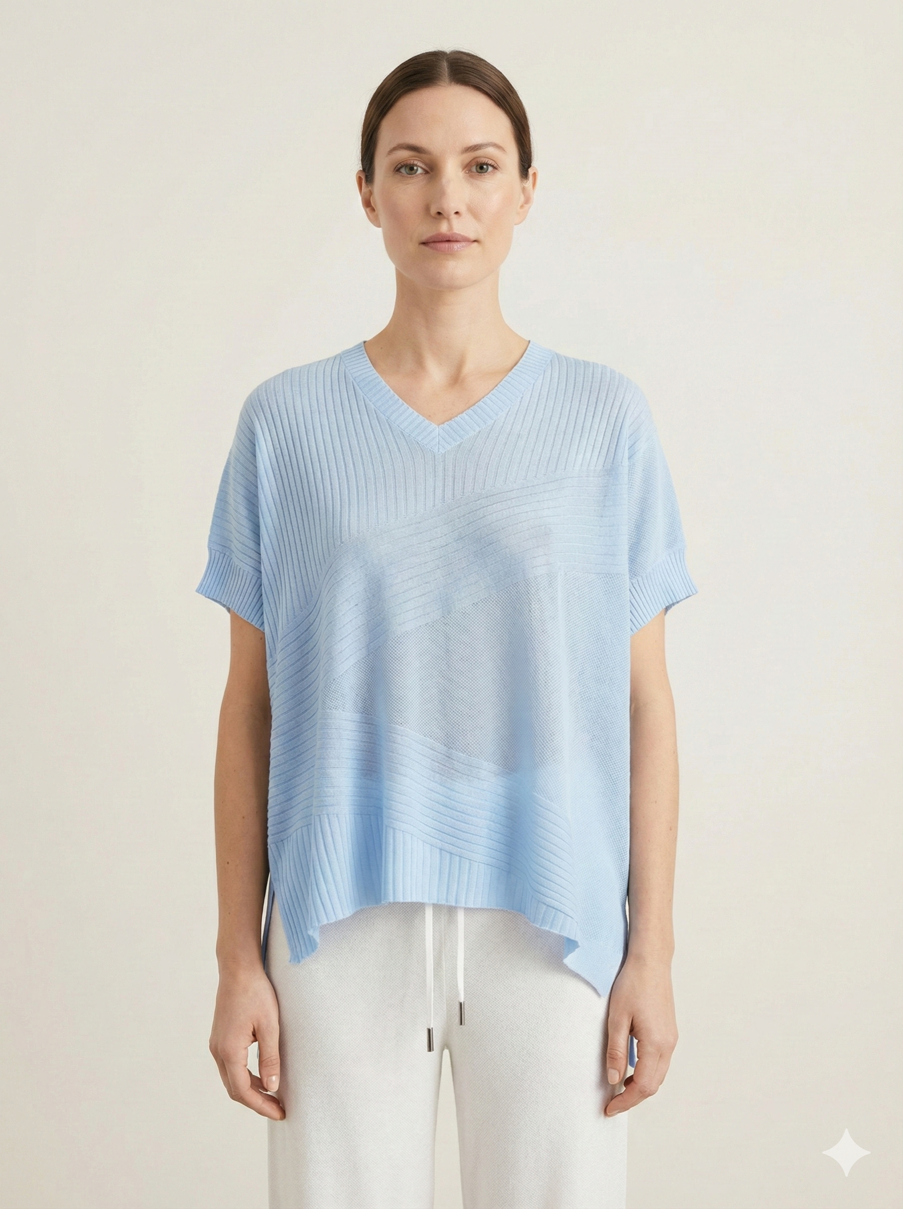 Spring/Summer V-neck Short-sleeved Women's Sweater H6801