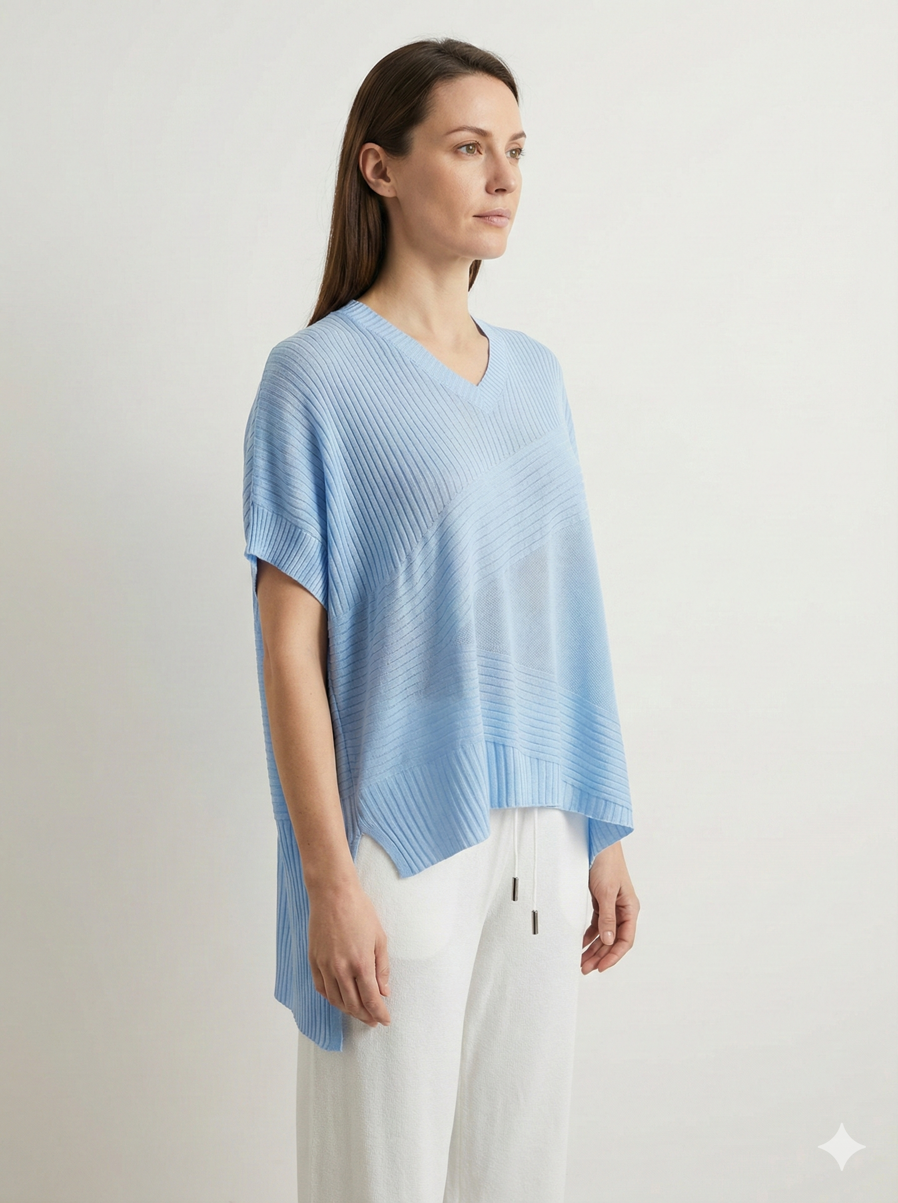 Spring/Summer V-neck Short-sleeved Women's Sweater H6801