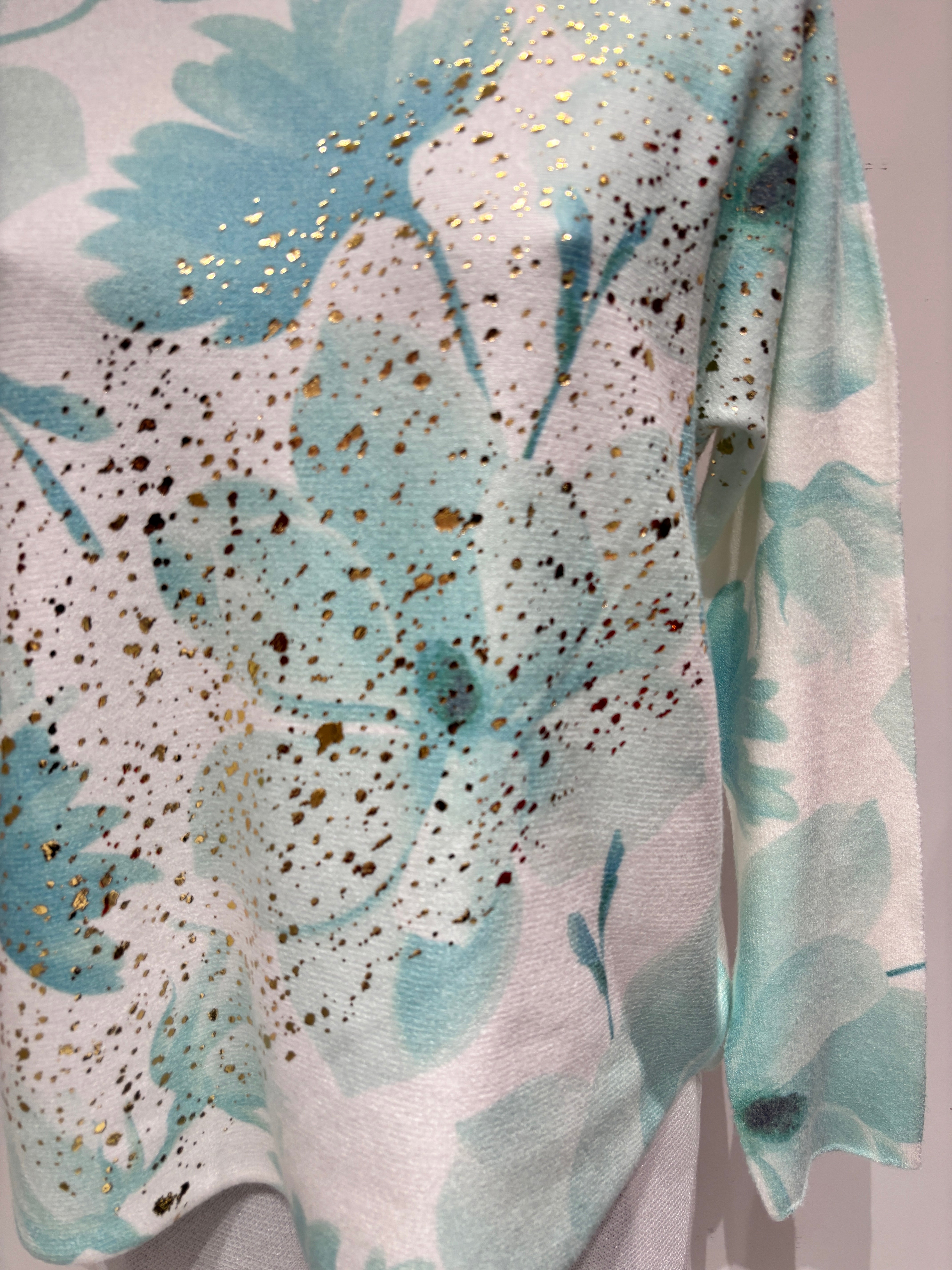 long sleeves v-neck spring sweater Square Print sy6024