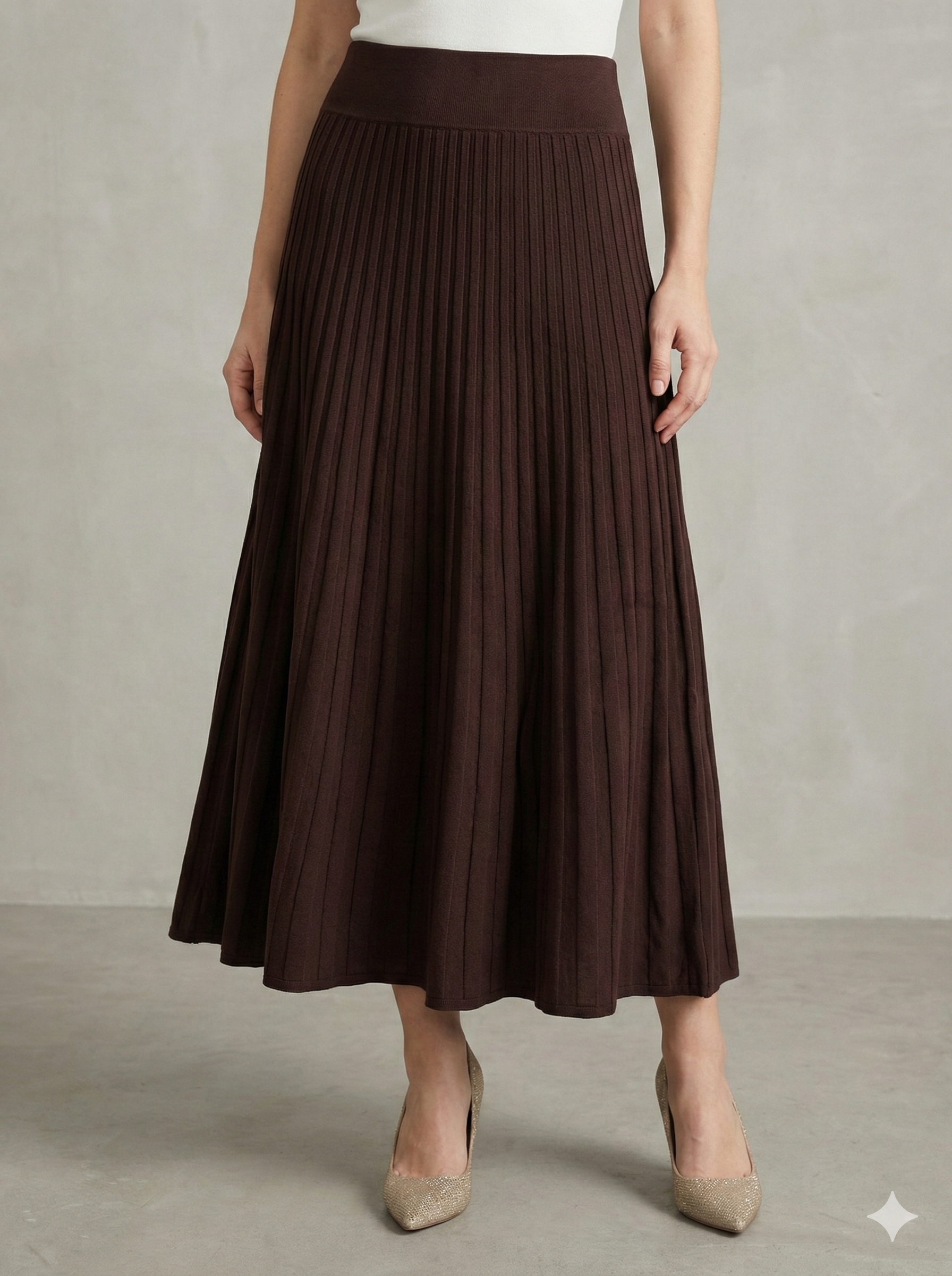 Knitted long skirt K16012