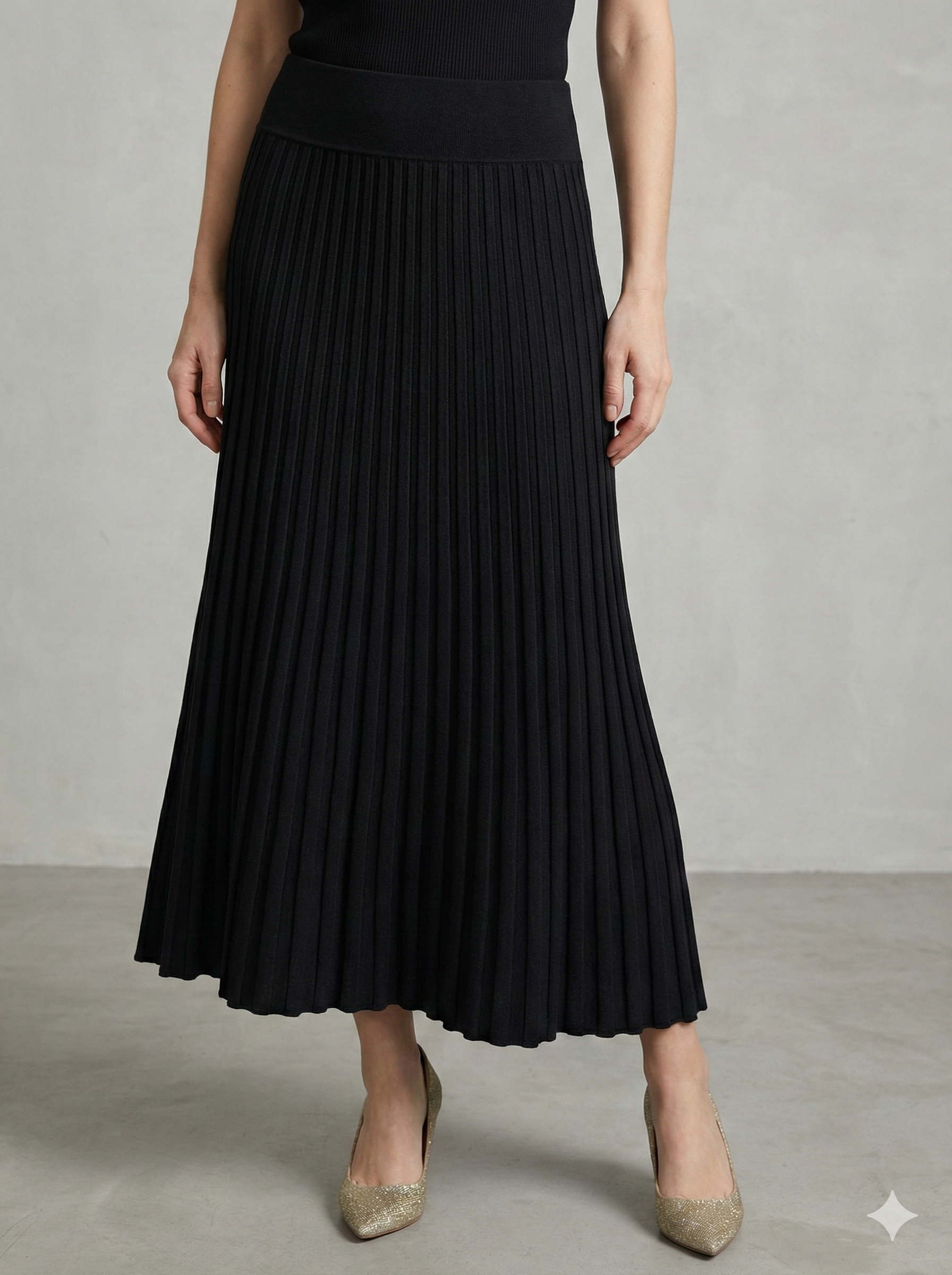 Knitted long skirt K16012