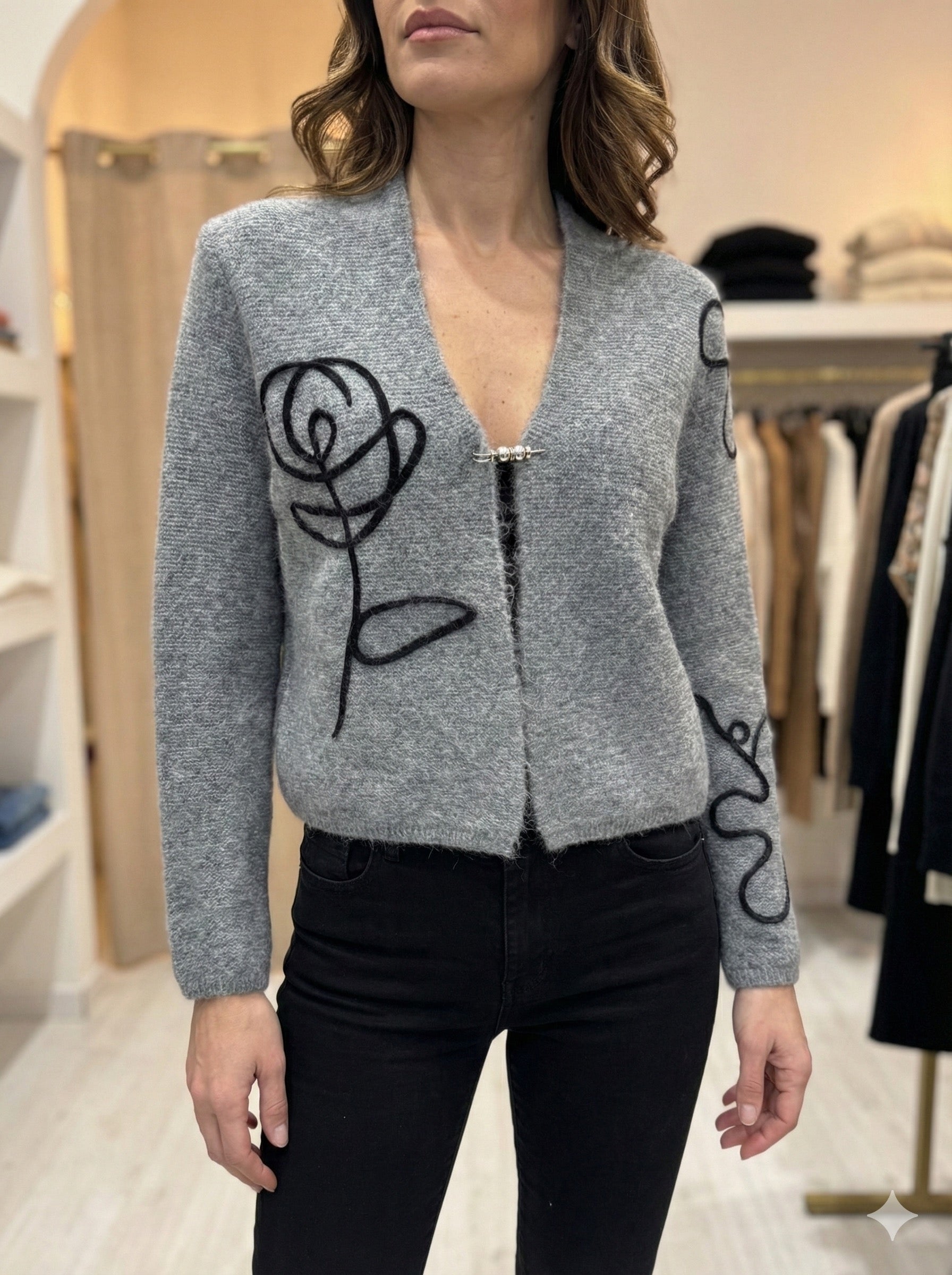 sweater caot embroidered art.6080