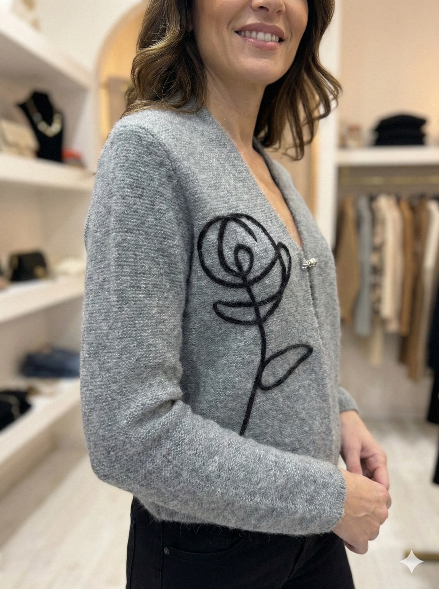 sweater caot embroidered art.6080