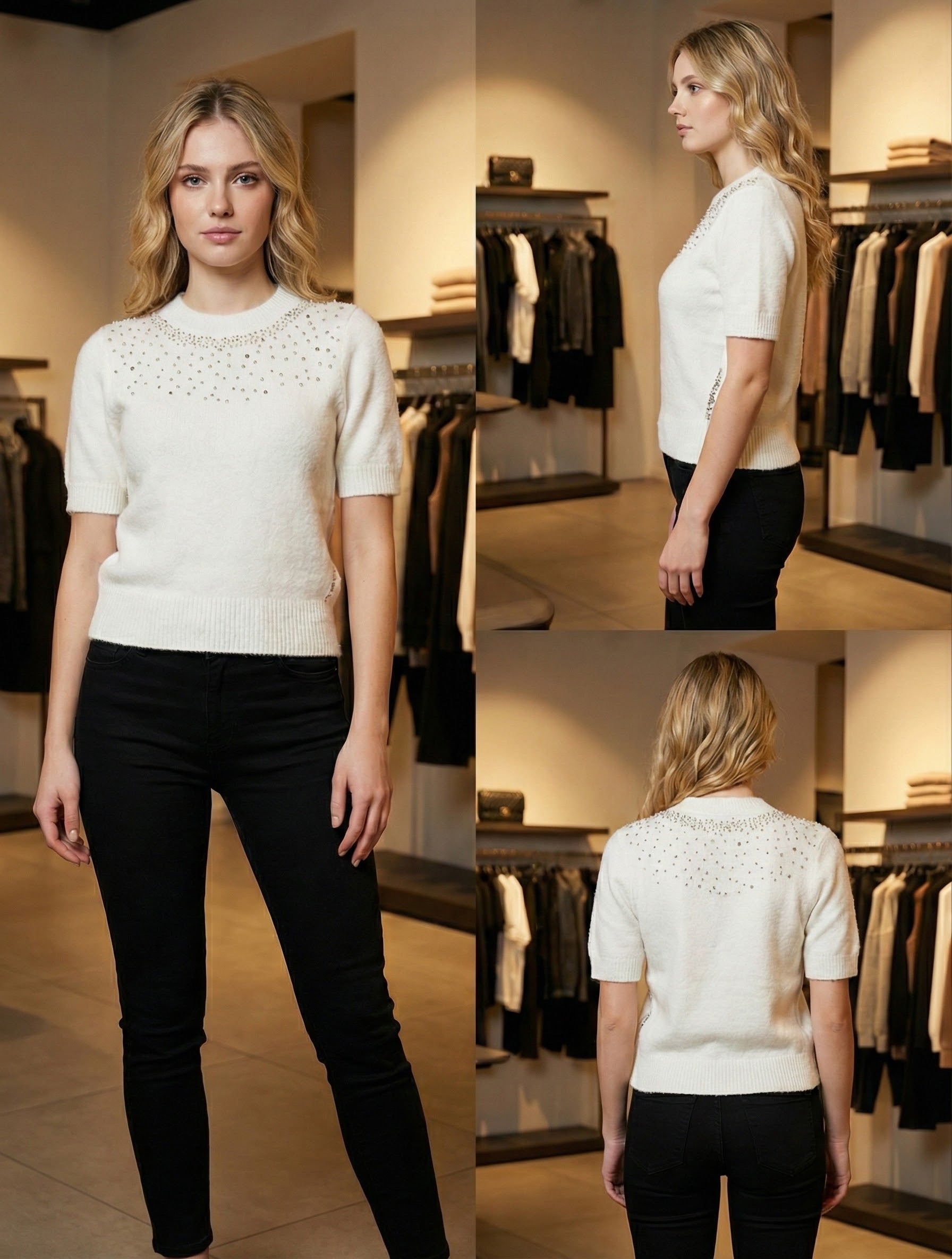 Mid-length sleeve girl necklace art:6069