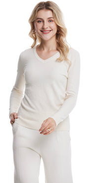 V-neck long sleeves base sweater rc062