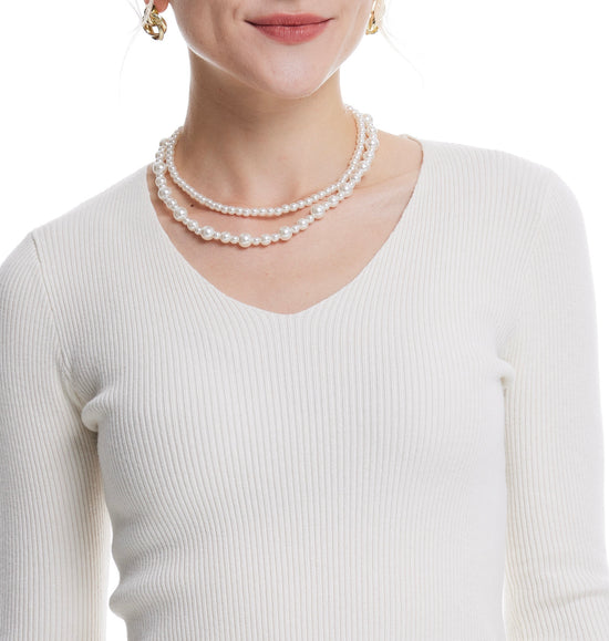 V-necked long sleeves base layer sweater rc072