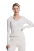 V-necked long sleeves base layer sweater rc072