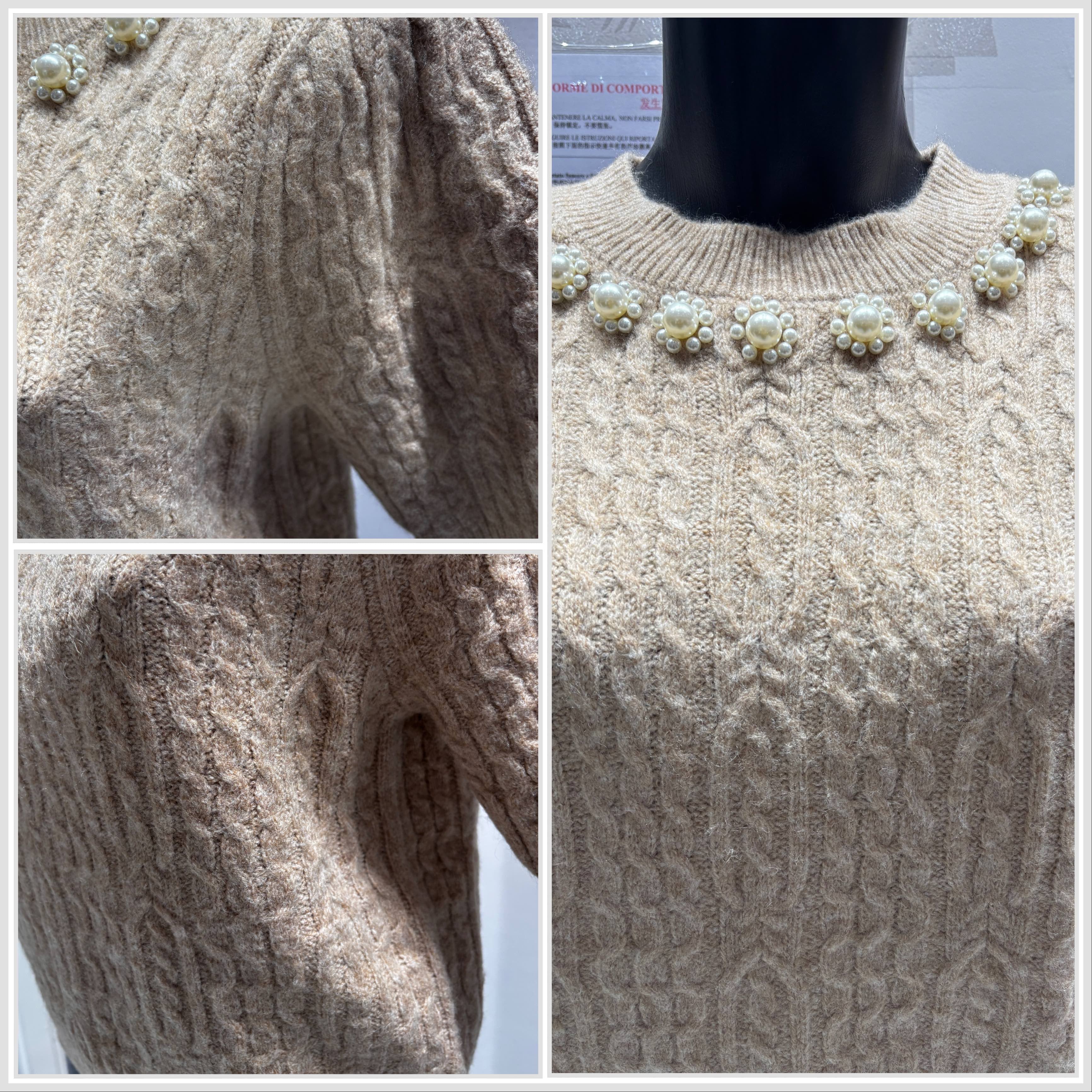 Twisted rope, beads, short-sleeved shirt HZ912