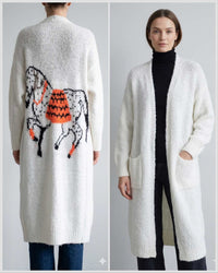 Horse. Jacquard pattern on the back. Sweater/Coat art. 21377