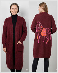 Horse. Jacquard pattern on the back. Sweater/Coat art. 21377