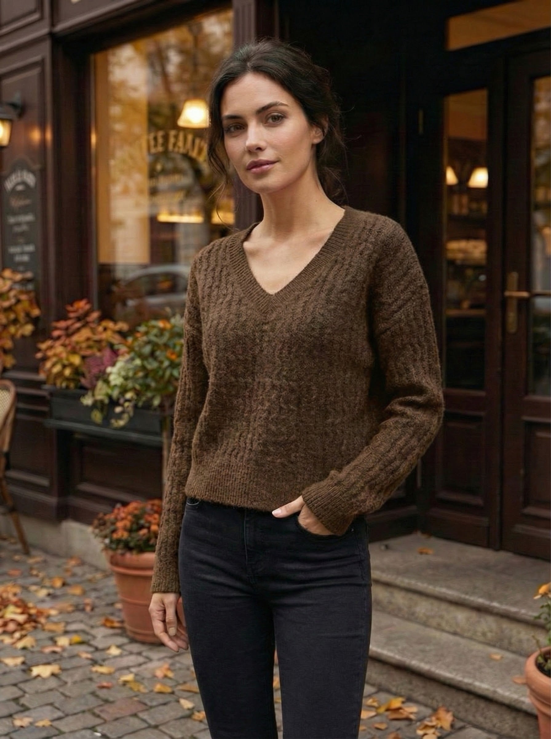 V neck long sleeve HZ906