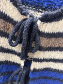 Crew neck, color-blocked, drawstring cardigan, casual sweater art. 21265