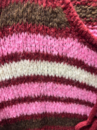 Crew neck, color-blocked, drawstring cardigan, casual sweater art. 21265