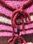 Crew neck, color-blocked, drawstring cardigan, casual sweater art. 21265