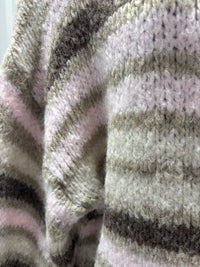 Crew neck, color-blocked, drawstring cardigan, casual sweater art. 21265