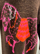 Horse. Jacquard pattern on the back. Sweater/Coat art. 21377