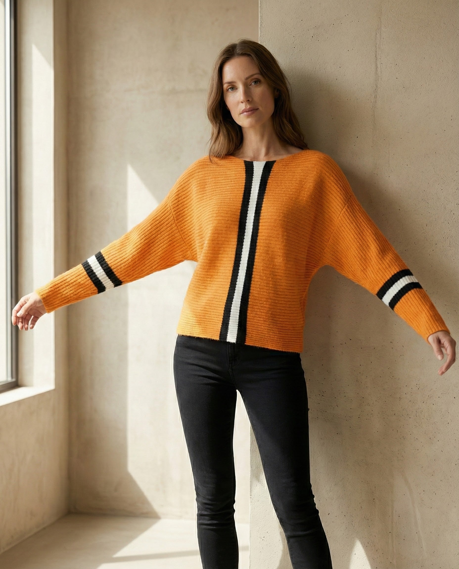 Striped batwing shirt art.6073