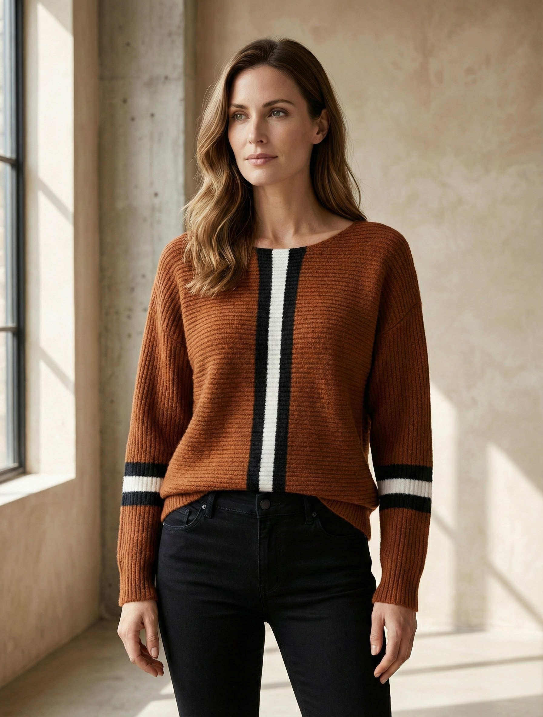 Striped batwing shirt art.6073