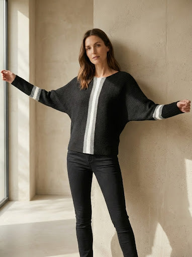 Striped batwing shirt art.6073