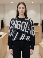 Jacquard rhinestones sweater art.25901