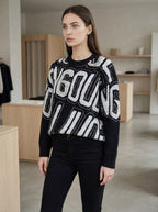 Jacquard rhinestones sweater art.25901