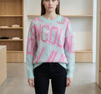 Jacquard rhinestones sweater art.25901