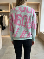 Jacquard rhinestones sweater art.25901