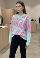 Maglione con strass jacquard