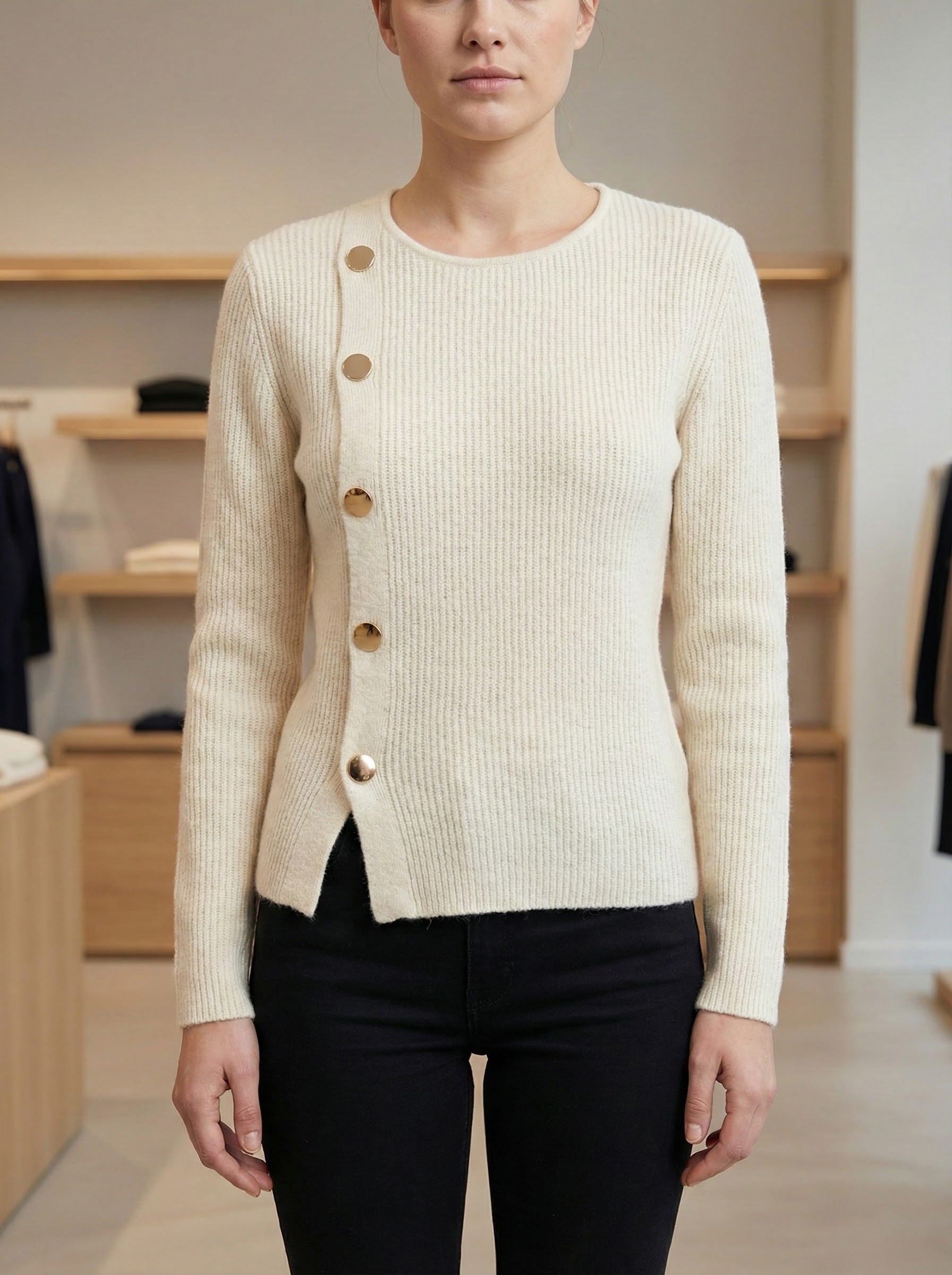 Bottoni decorativi in ​​metallo per maglioni in primavera, autunno e inverno