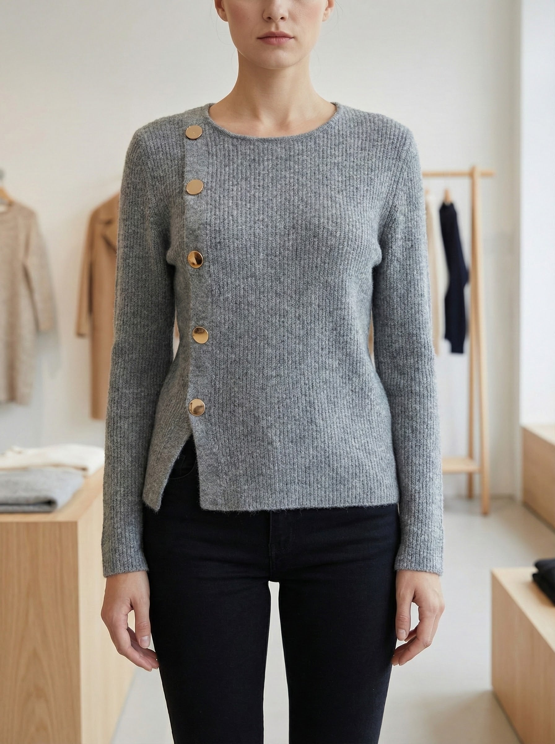 Bottoni decorativi in ​​metallo per maglioni in primavera, autunno e inverno